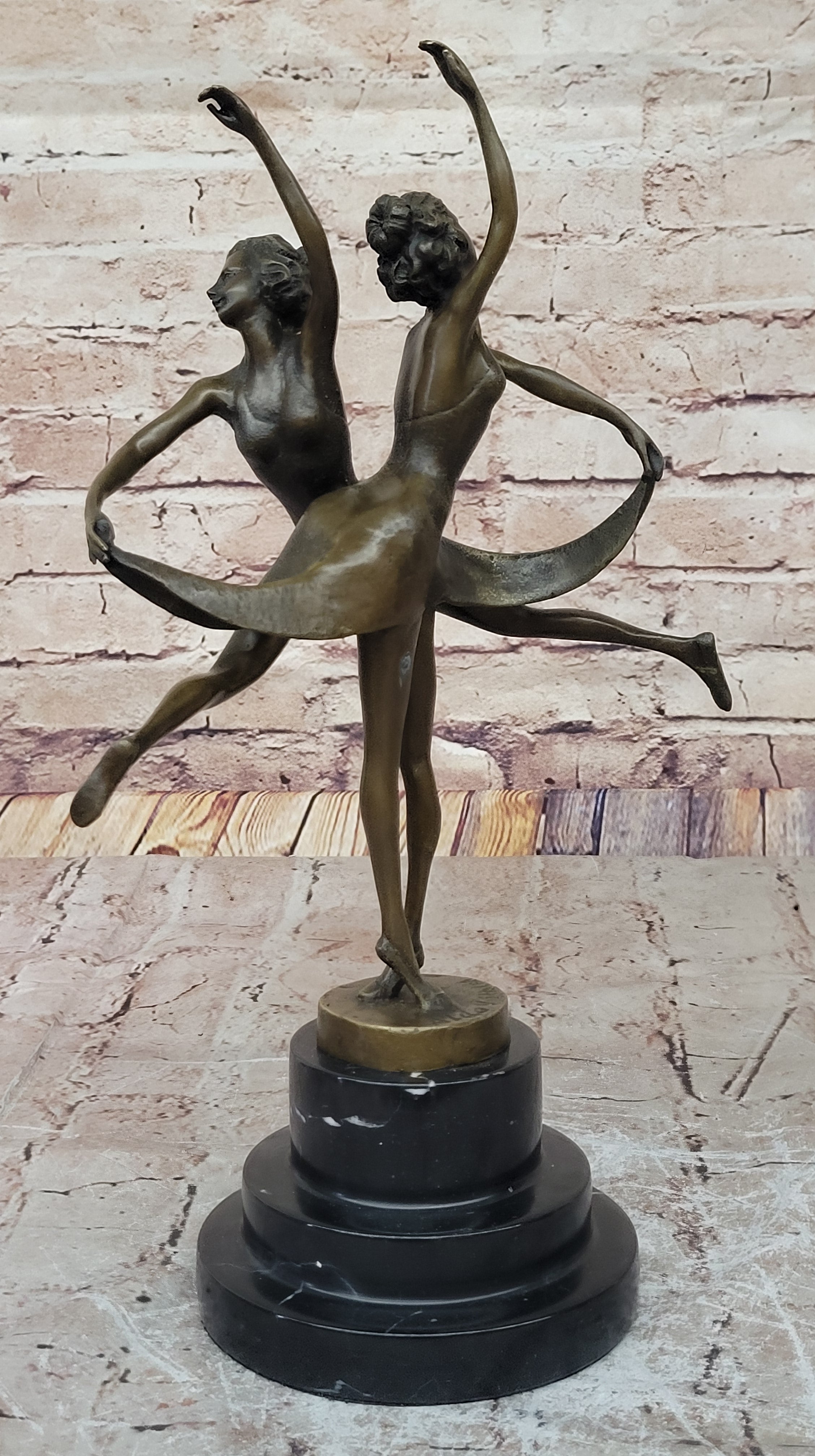 Handcrafted bronze sculpture SALE Dancer Twins Gemini Vitaleh Original*