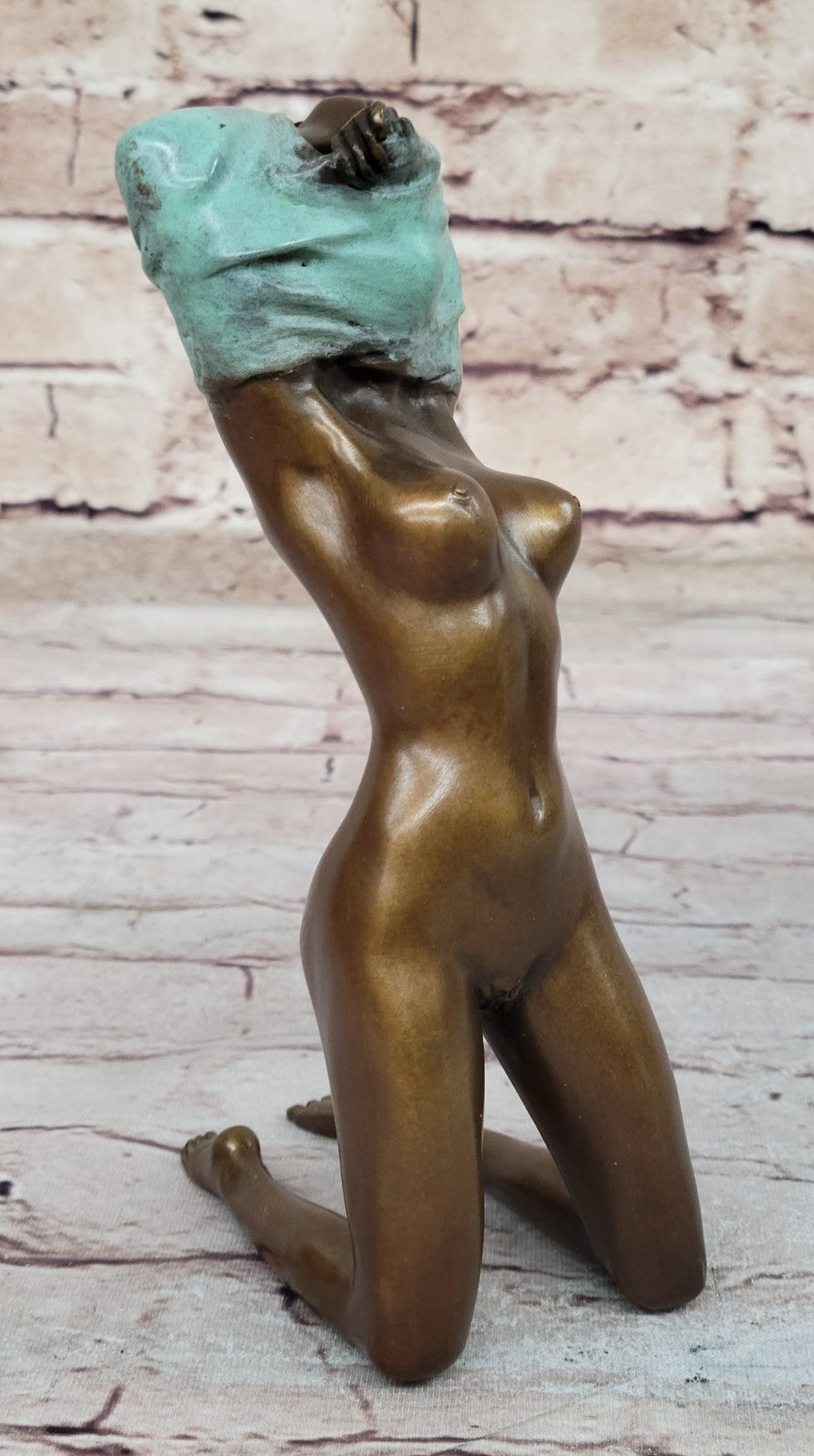 Original Milo Sexy Nude Shy Girl Bronze Figurine Hot Cast Sculpture Erotic Art