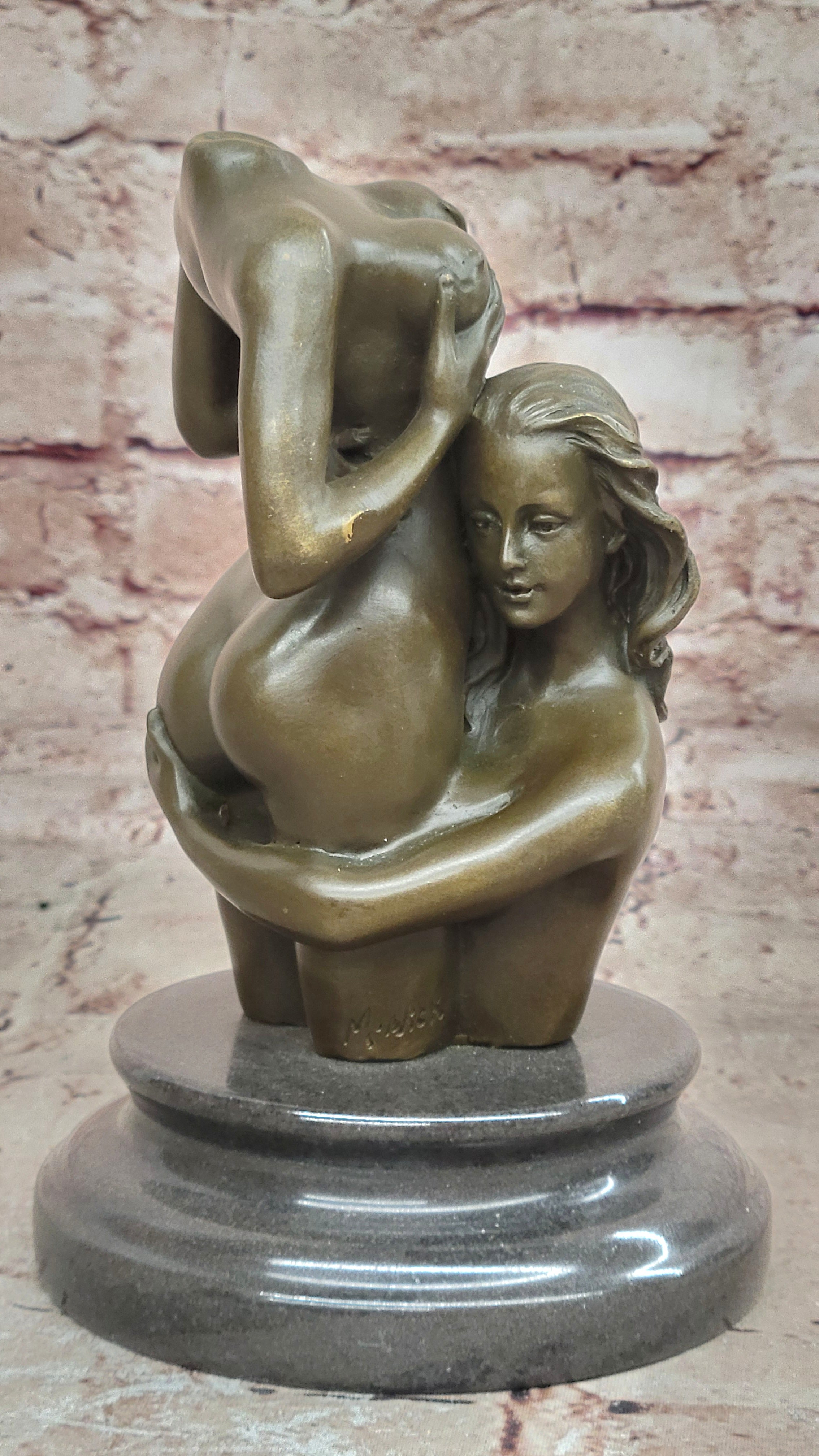 Two Nude Female Abstract Modern Bronze Sculpture Statue Figurine Figure Deal