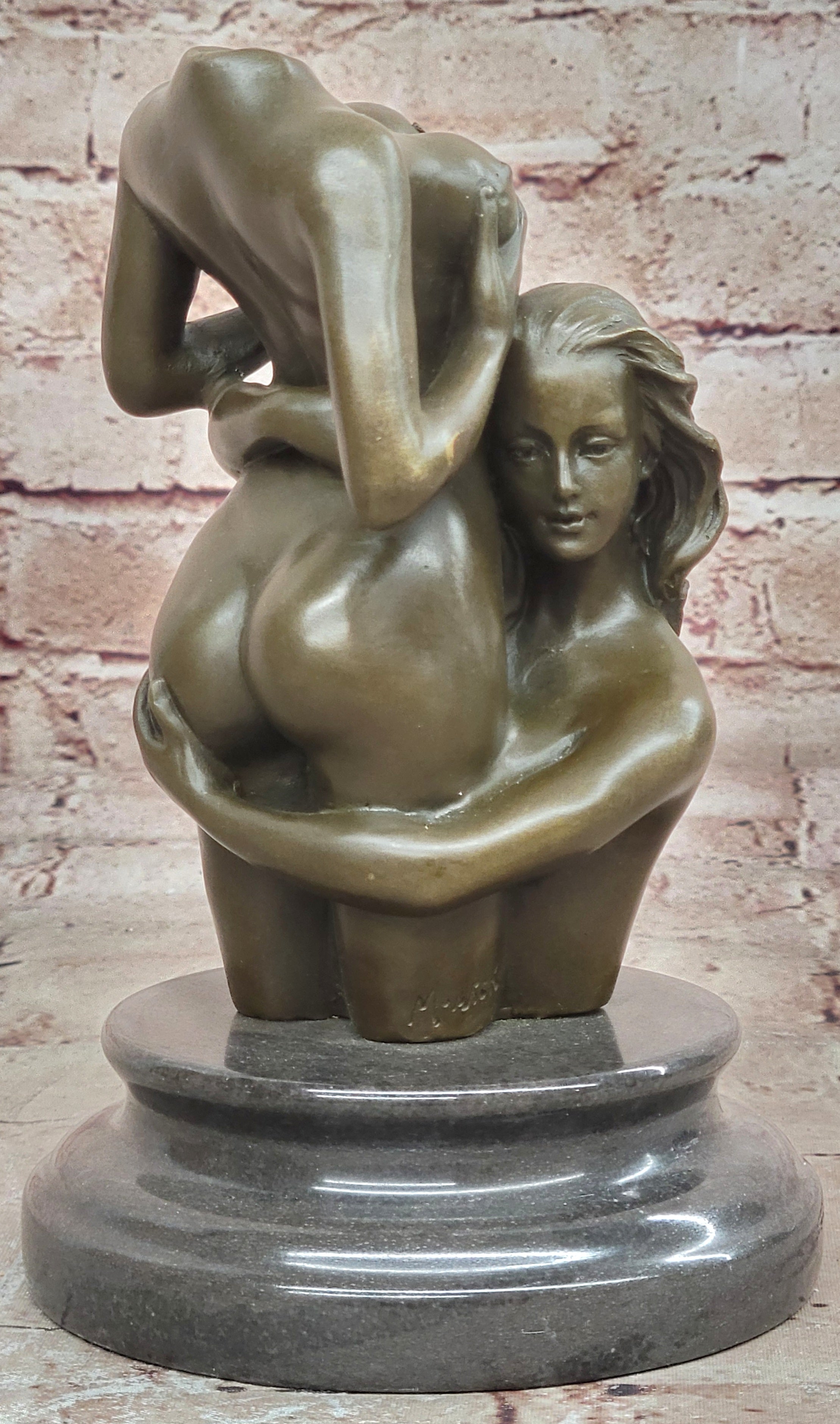 Two Nude Female Abstract Modern Bronze Sculpture Statue Figurine Figure Deal