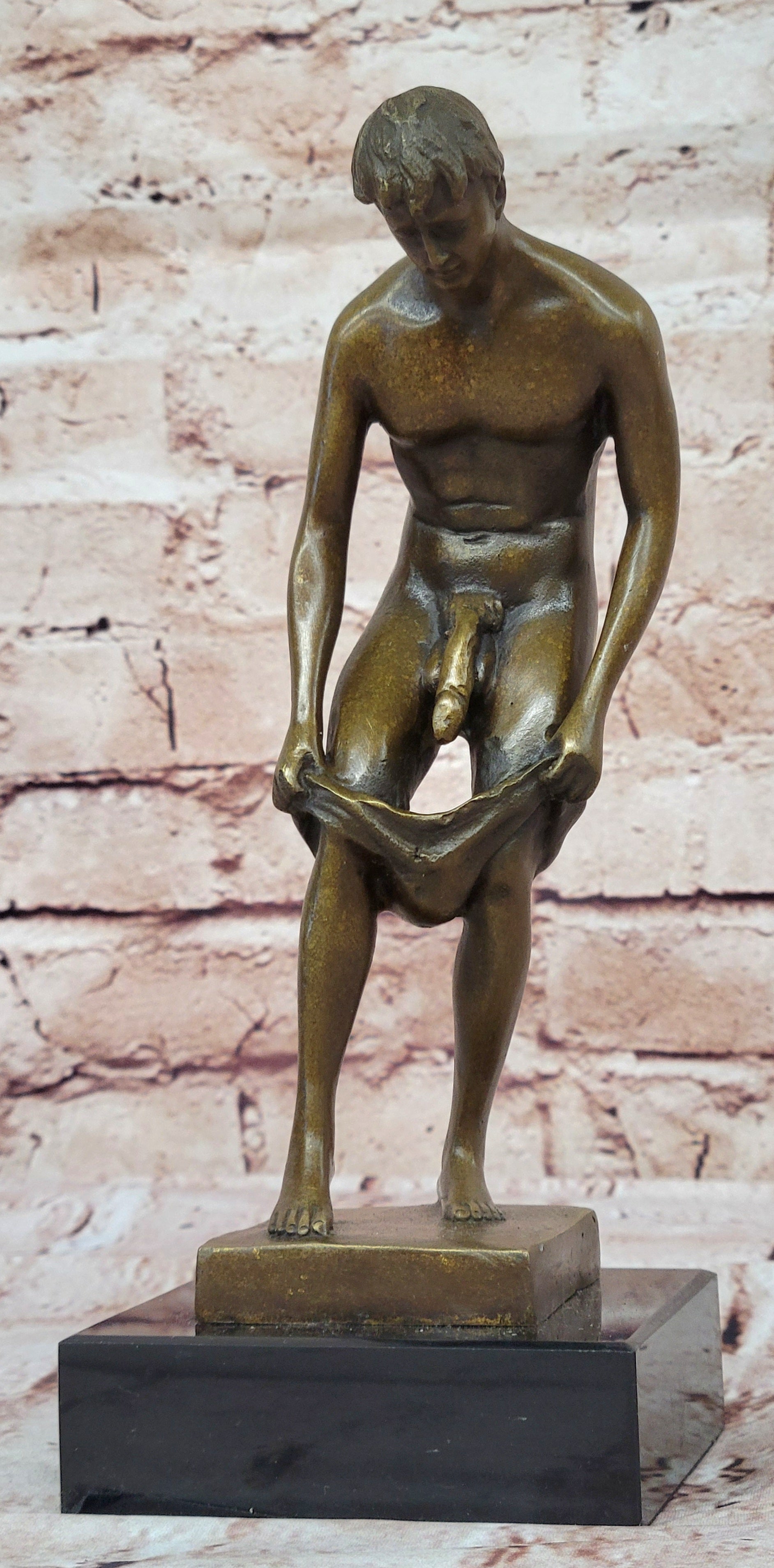 European Bronze Male Nude Sculpture – Gay Art Collector Edition, Athletic Man Statue for Sale