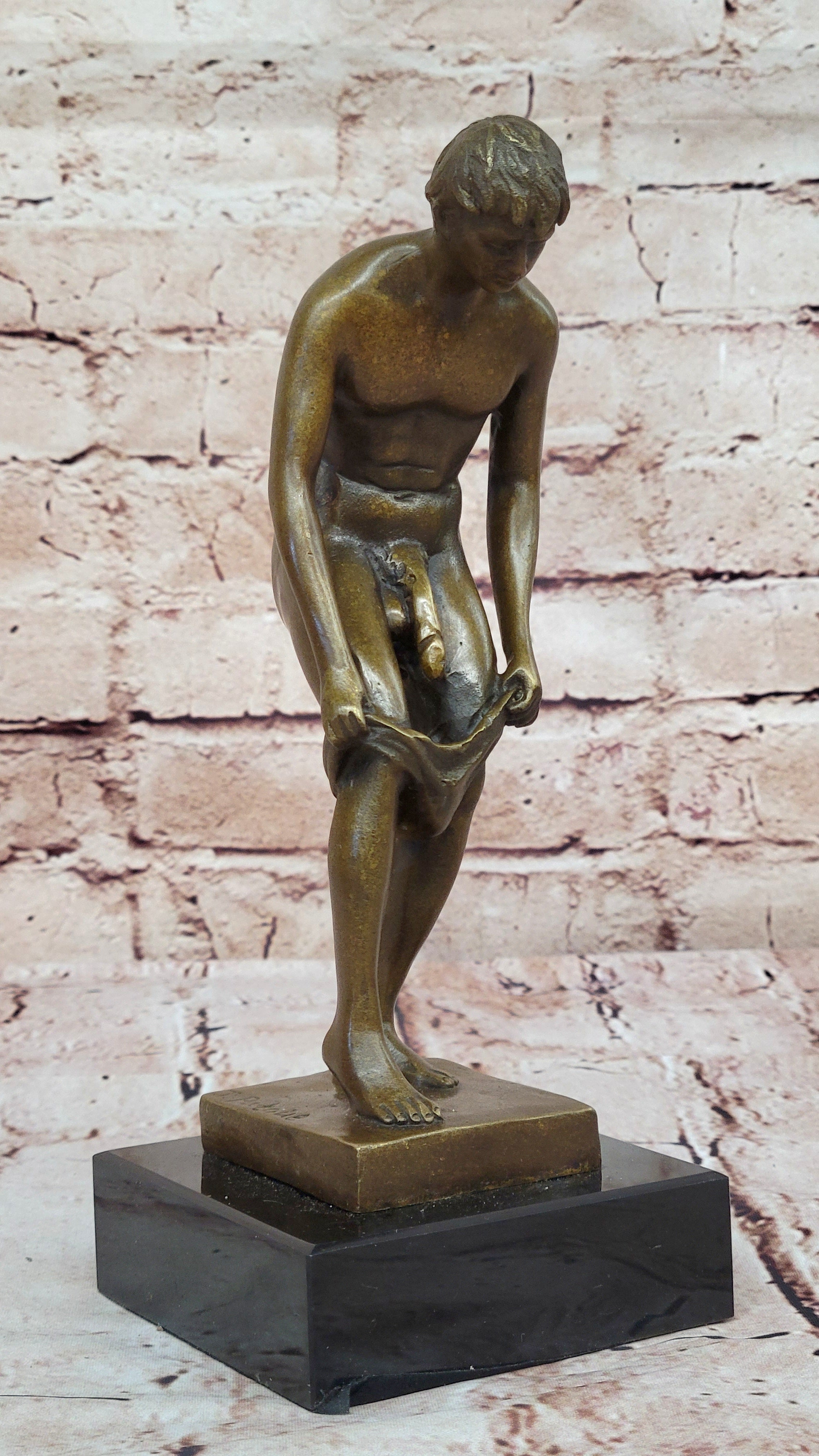 European Bronze Male Nude Sculpture – Gay Art Collector Edition, Athletic Man Statue for Sale