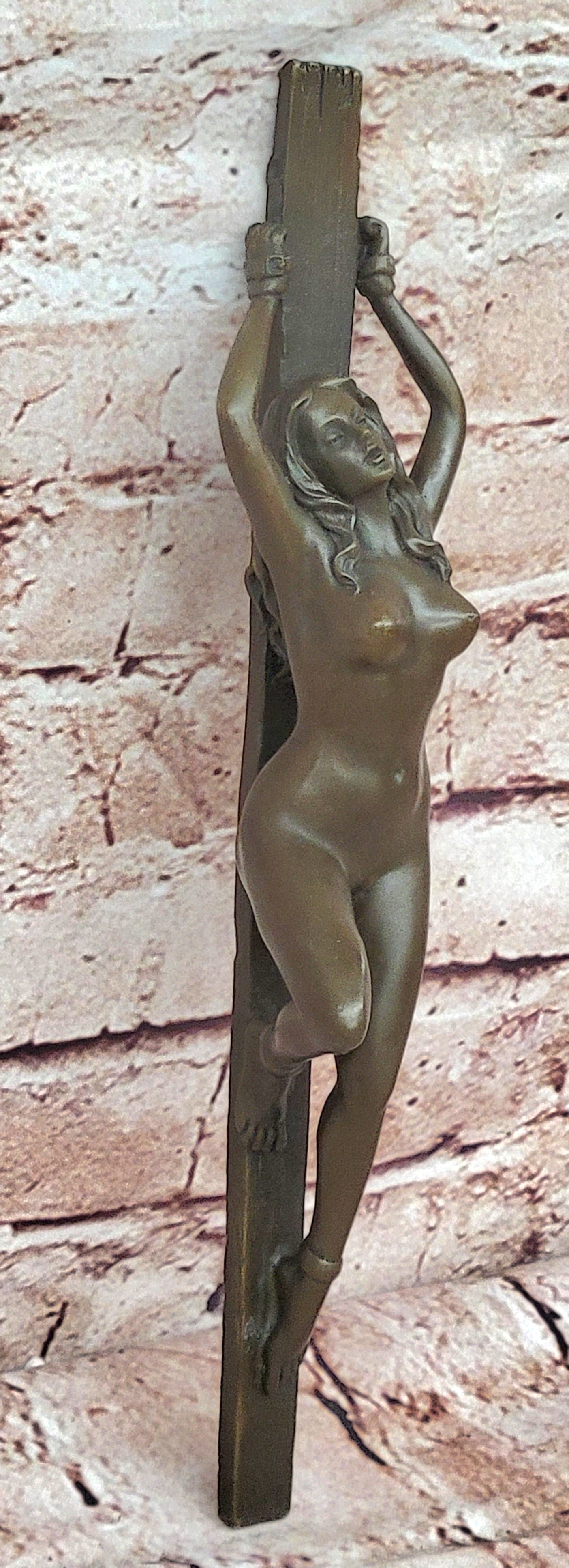 Handcrafted bronze sculpture SALE Chained Erotic Bergman Signed Vienna Artwork