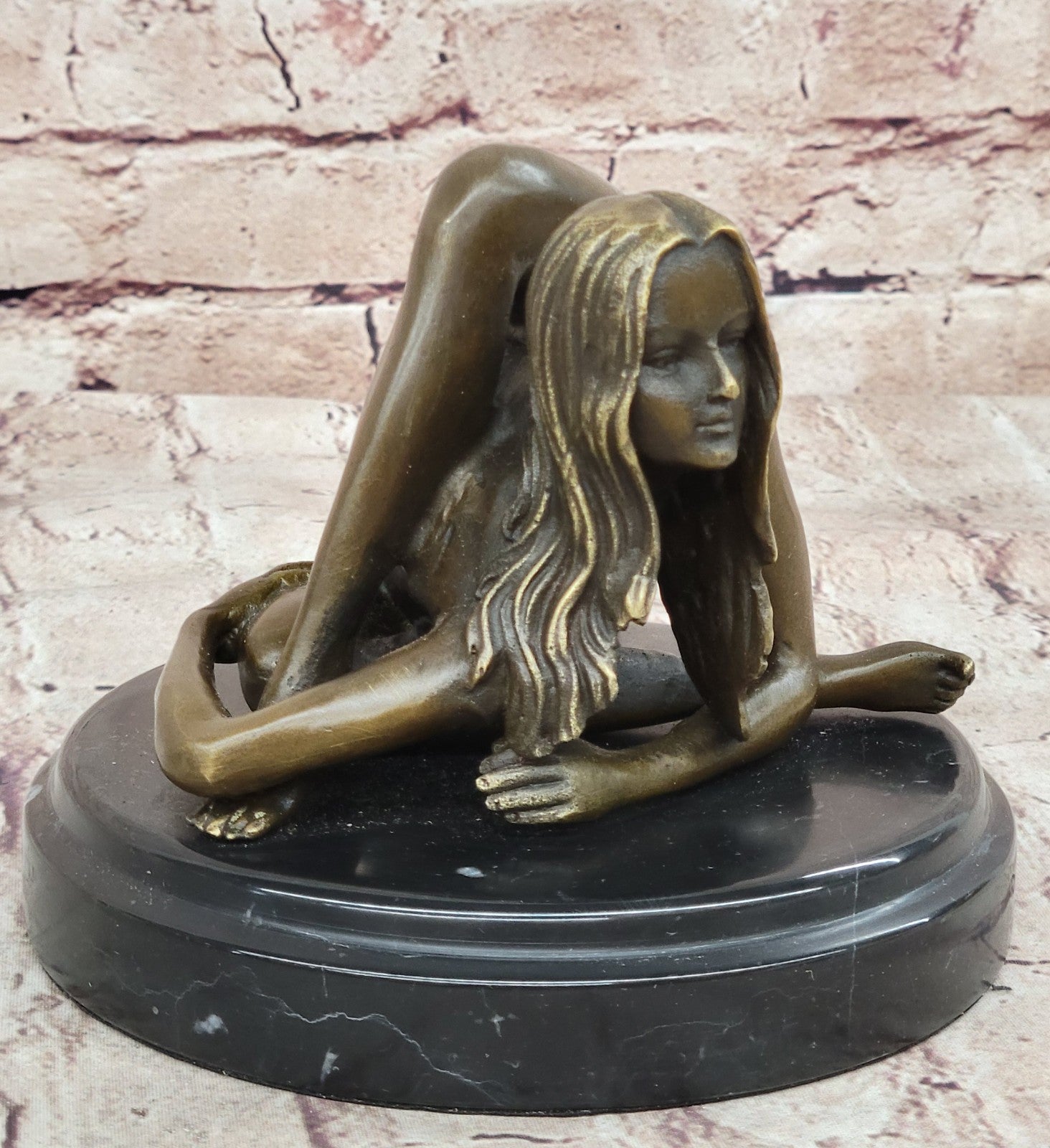 Handcrafted bronze sculpture SALE Deco Art Female Girl Nude Hand Made Decor