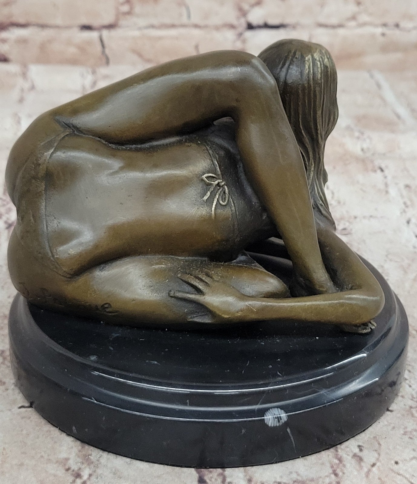 Handcrafted bronze sculpture SALE Deco Art Female Girl Nude Hand Made Decor