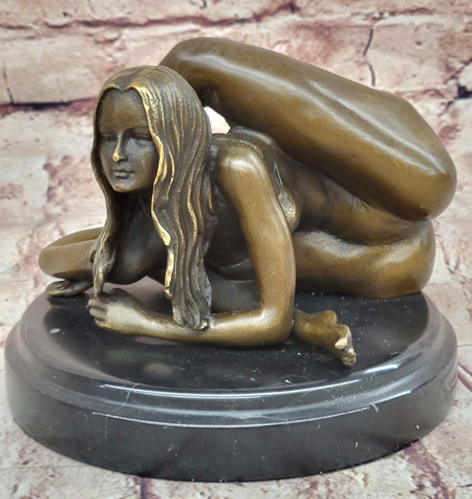 Handcrafted bronze sculpture SALE Deco Art Female Girl Nude Hand Made Decor