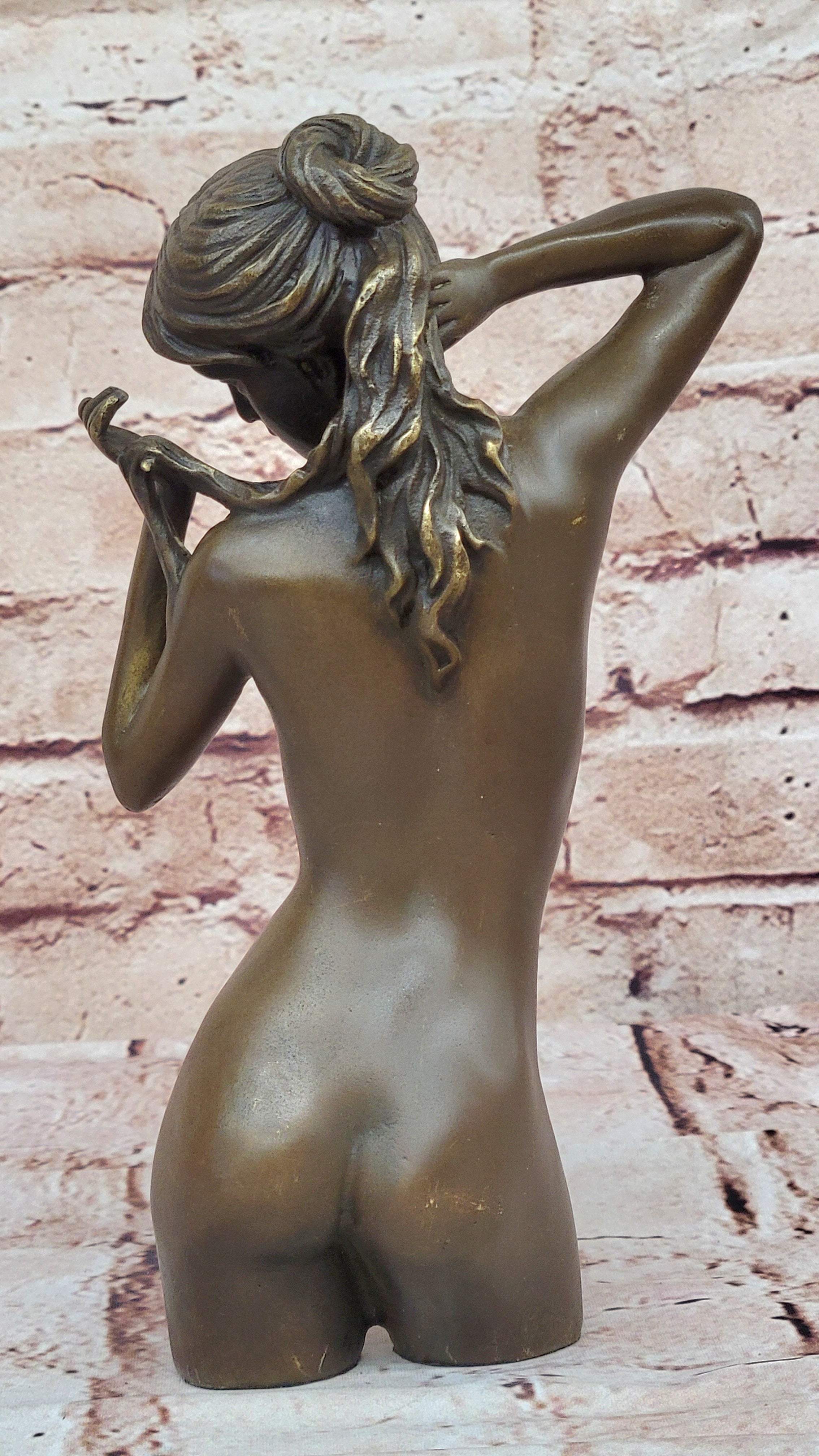Handcrafted Nude Female Bronze Bust by Mario Nick: Artistic Home Office Decoration