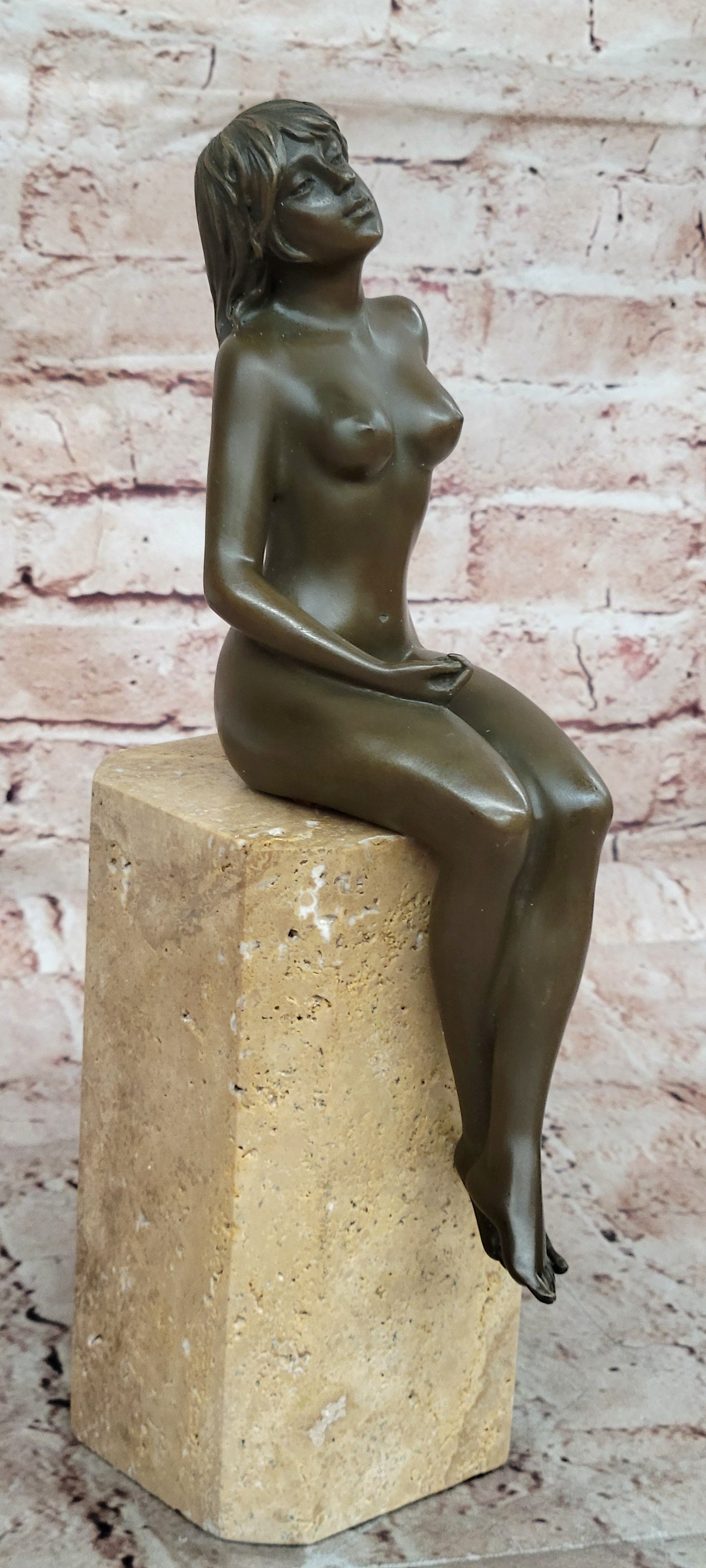 Art Deco Sculpture Nude Woman Girl Erotic Female Body Bronze Statue SALE
