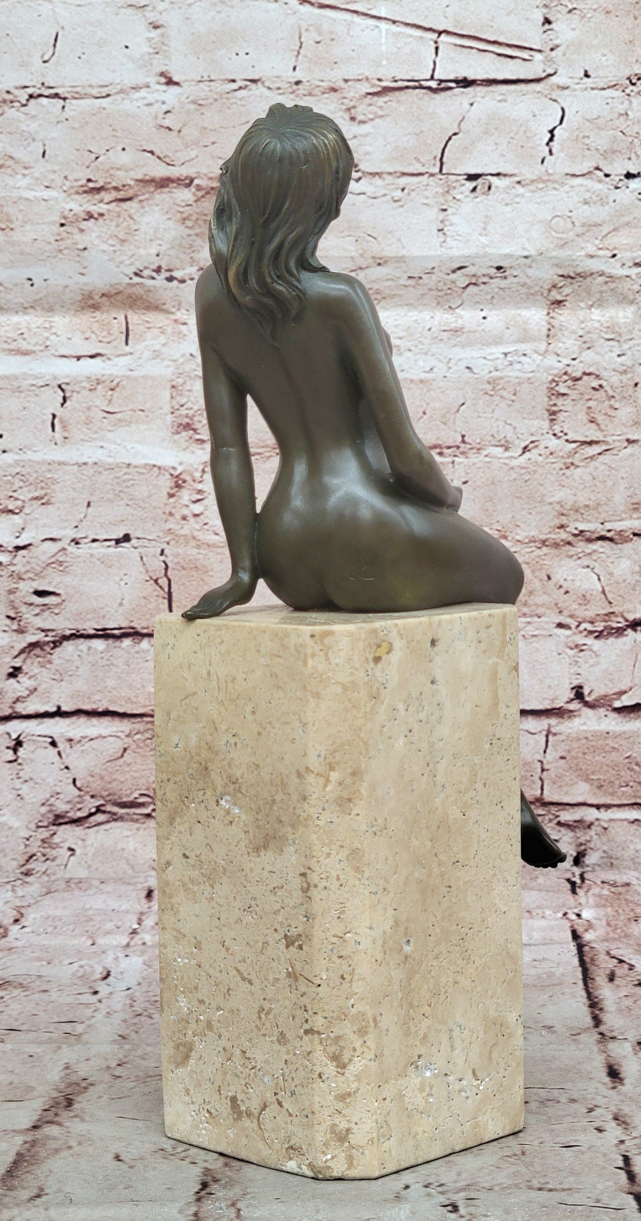 Art Deco Sculpture Nude Woman Girl Erotic Female Body Bronze Statue SALE