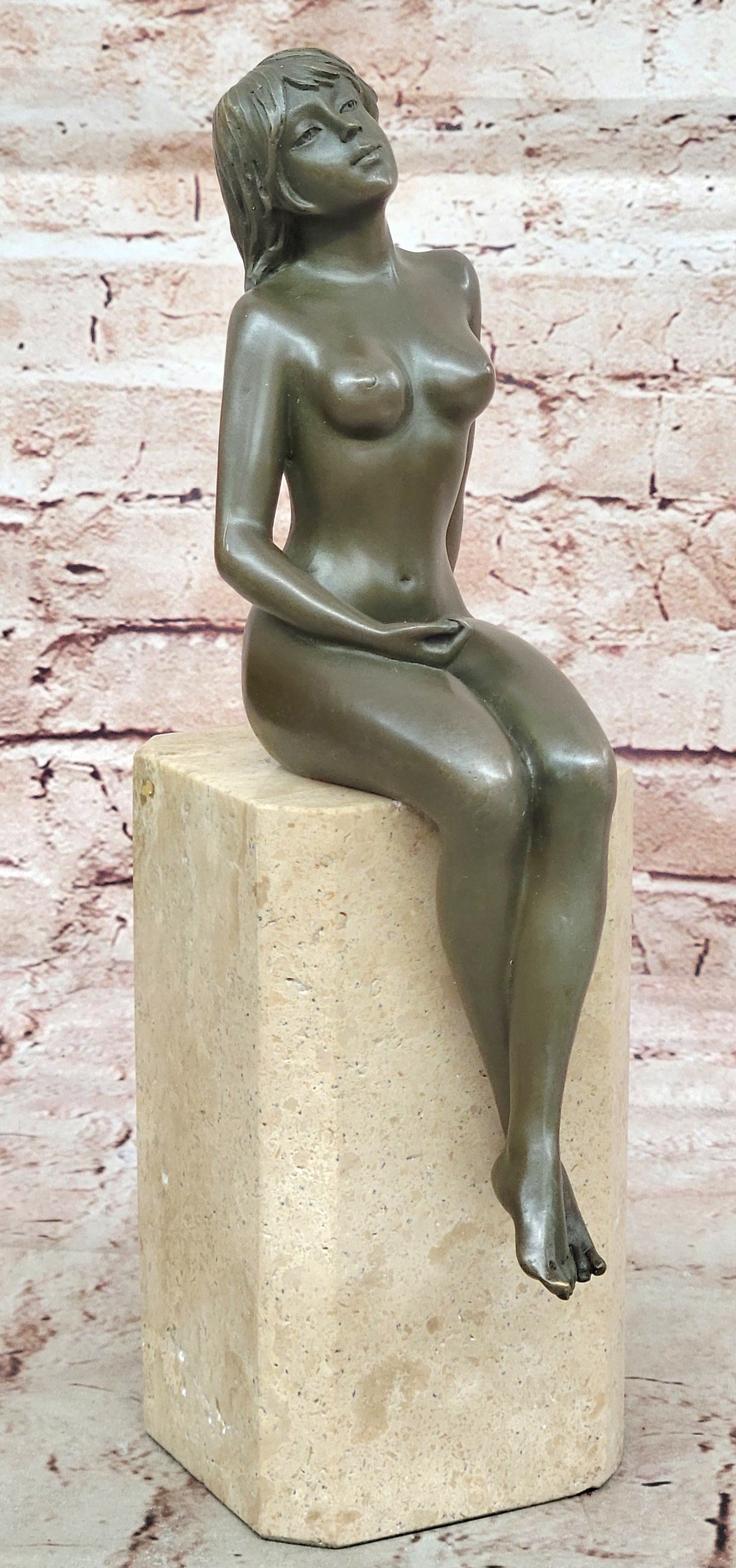 Art Deco Sculpture Nude Woman Girl Erotic Female Body Bronze Statue SALE