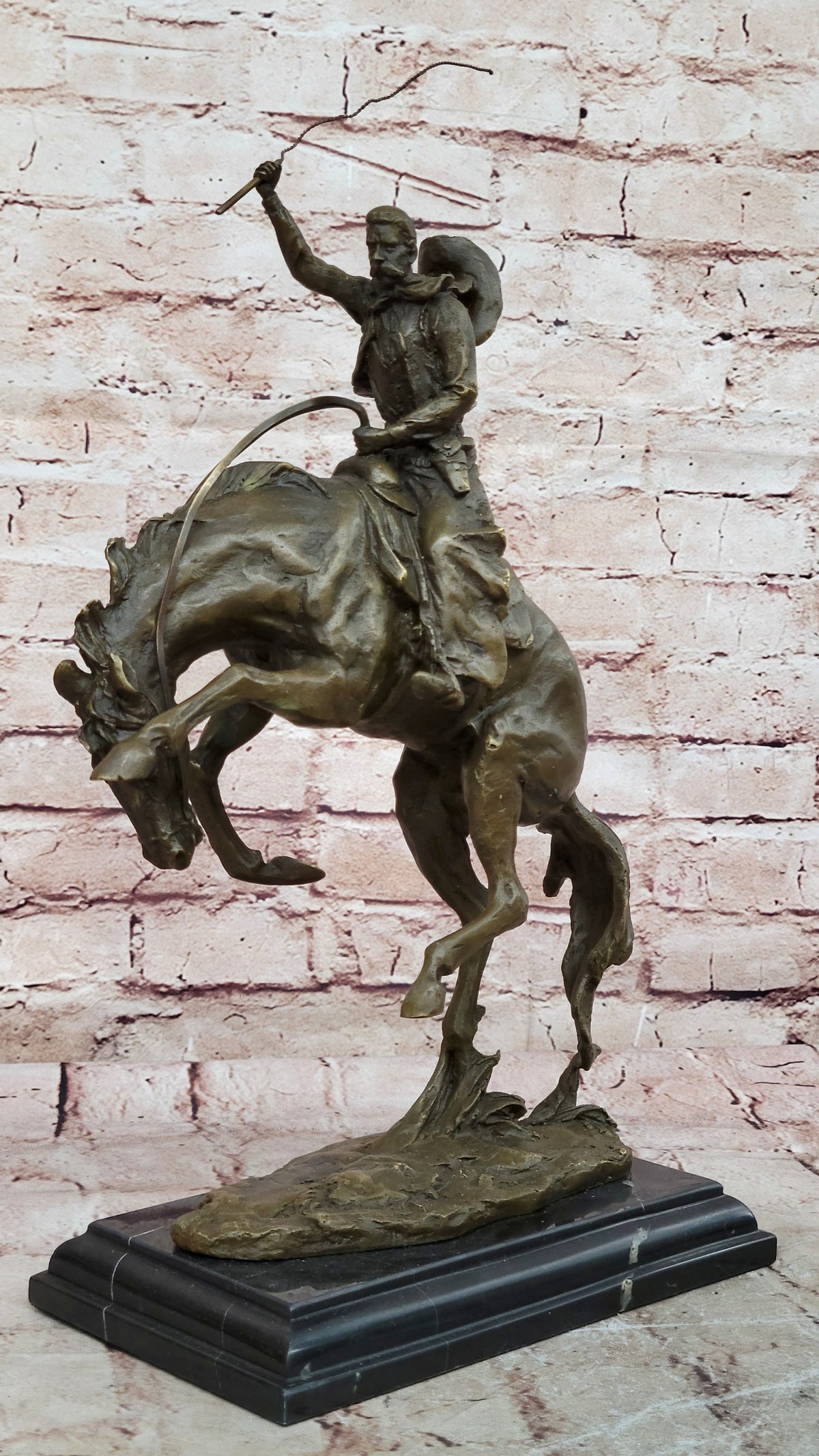 Bronze Sculpture Hot Cast Bronco Buster White House Display by Remington Figure