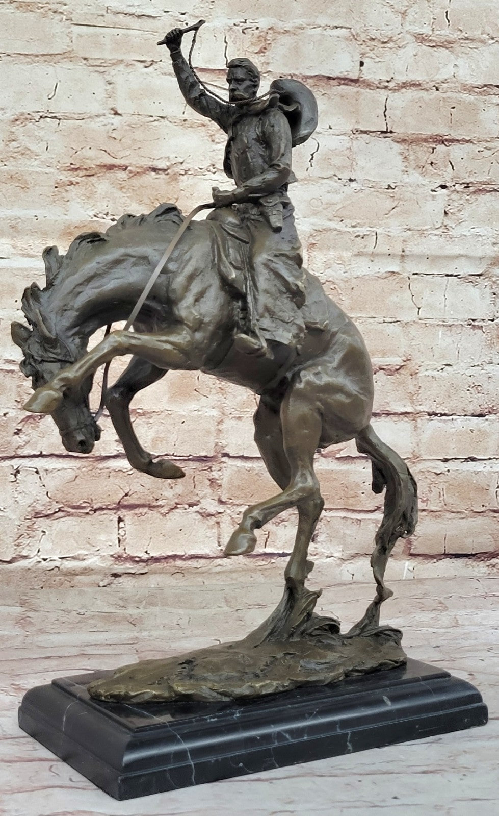 Bronze Sculpture Hot Cast Bronco Buster White House Display by Remington Figure