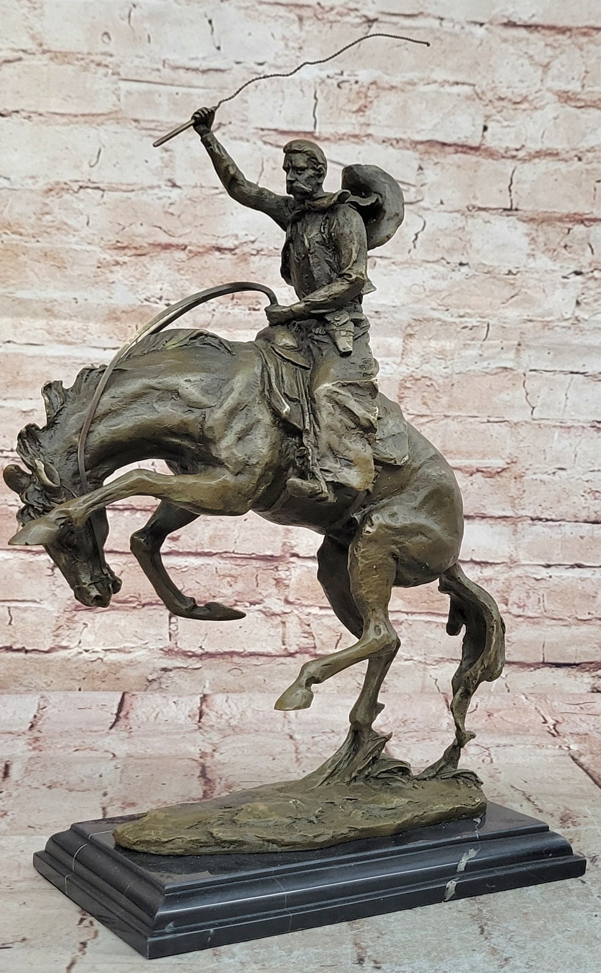 Bronze Sculpture Hot Cast Bronco Buster White House Display by Remington Figure
