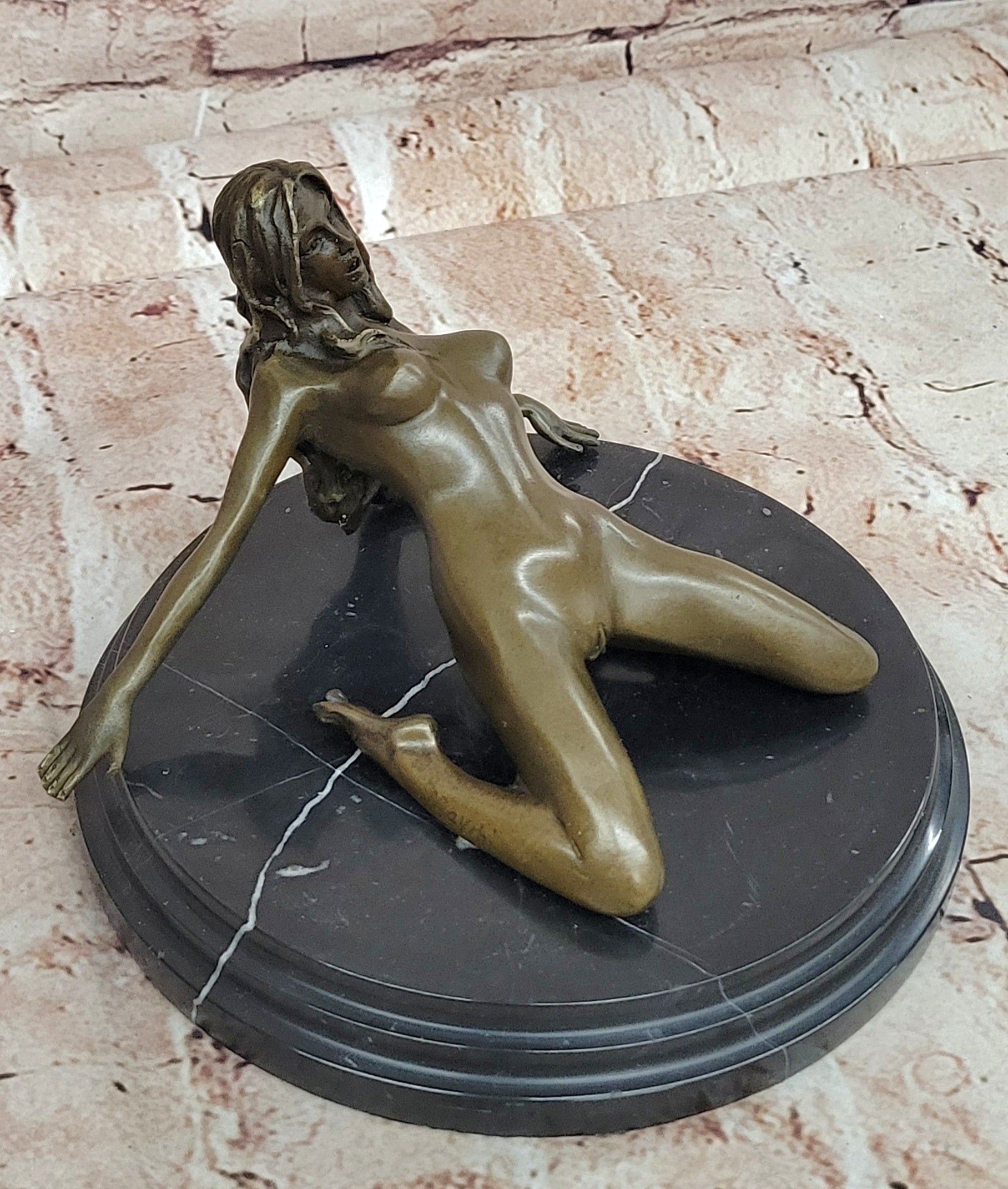 Handcrafted Sexy Nude Woman Bronze Sculpture Collectible Lost Wax Figurine Sale