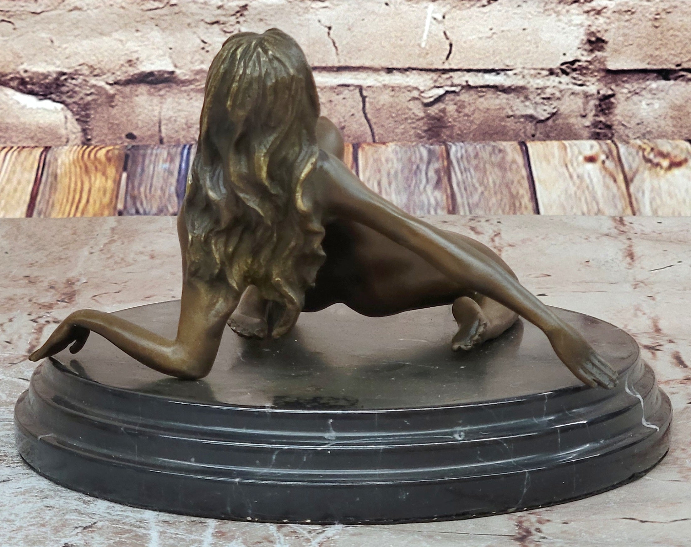 Handcrafted Sexy Nude Woman Bronze Sculpture Collectible Lost Wax Figurine Sale