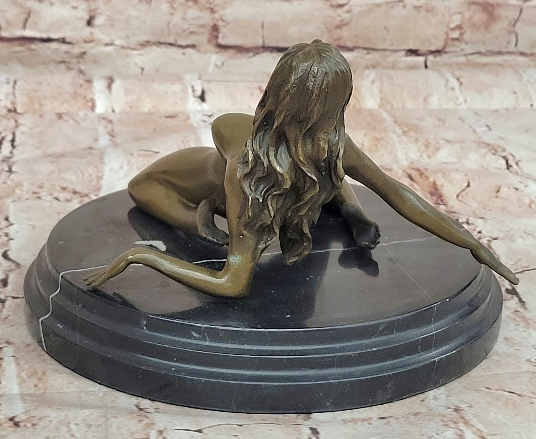 Handcrafted Sexy Nude Woman Bronze Sculpture Collectible Lost Wax Figurine Sale