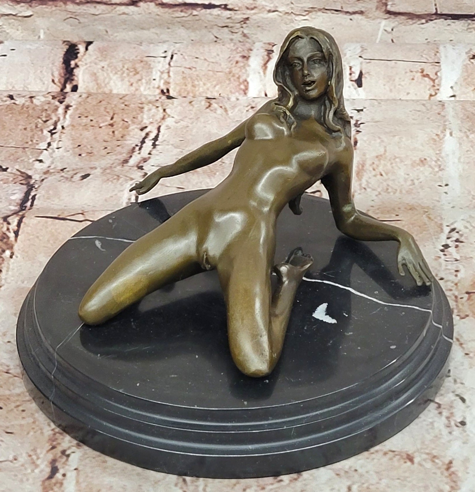 Handcrafted Sexy Nude Woman Bronze Sculpture Collectible Lost Wax Figurine Sale