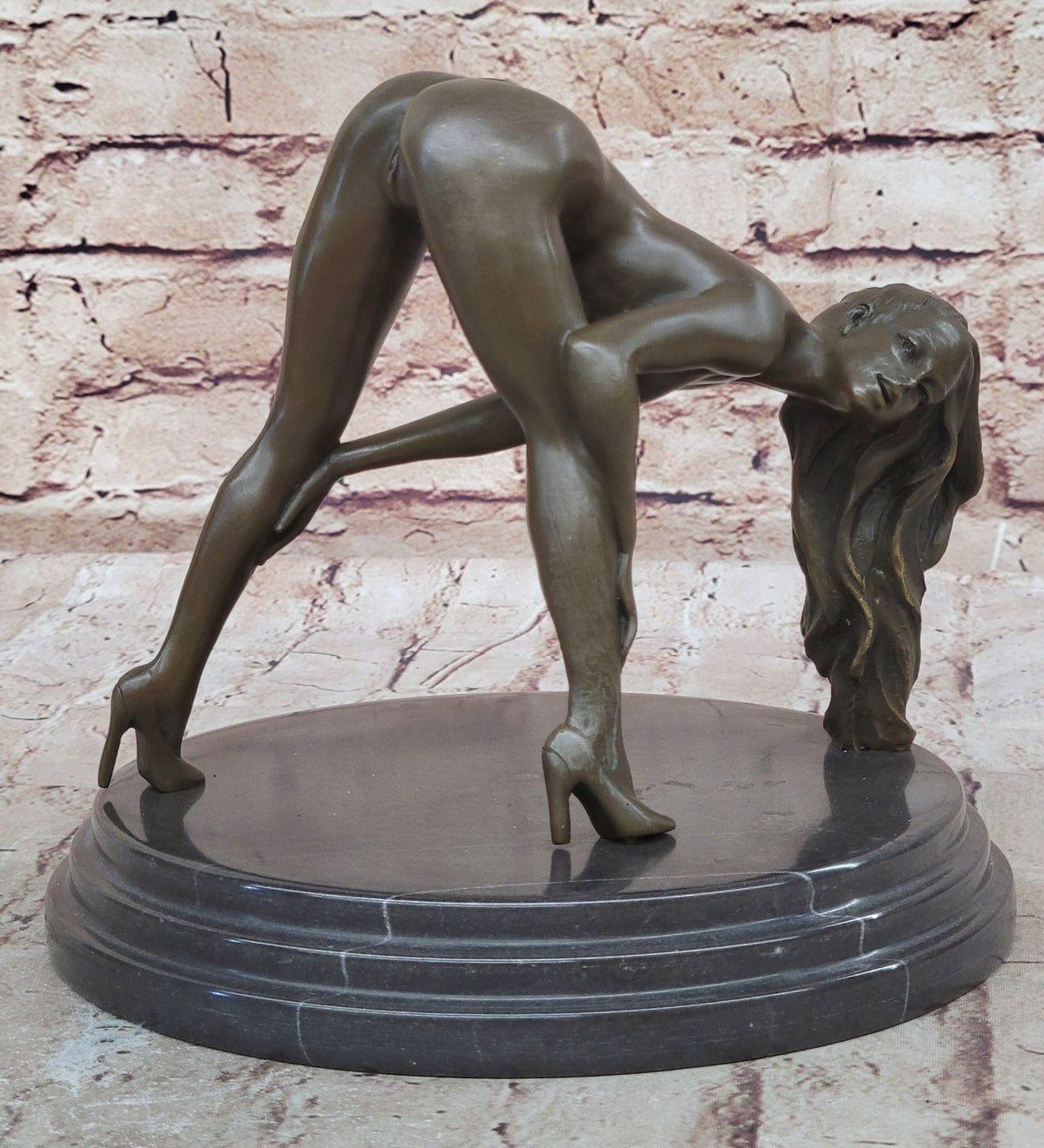 Nude Bronze Female Figurine Statue Naked Sexy Erotic Woman Lady Sculpture Figu