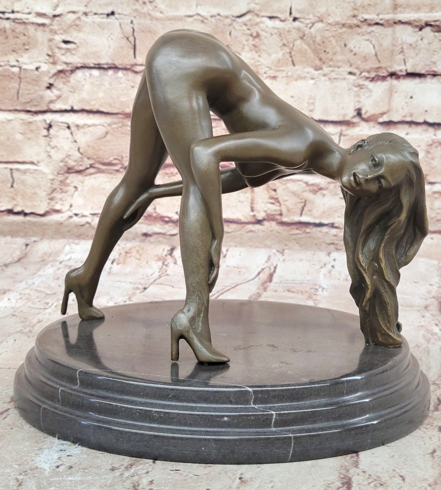Nude Bronze Female Figurine Statue Naked Sexy Erotic Woman Lady Sculpture Figu