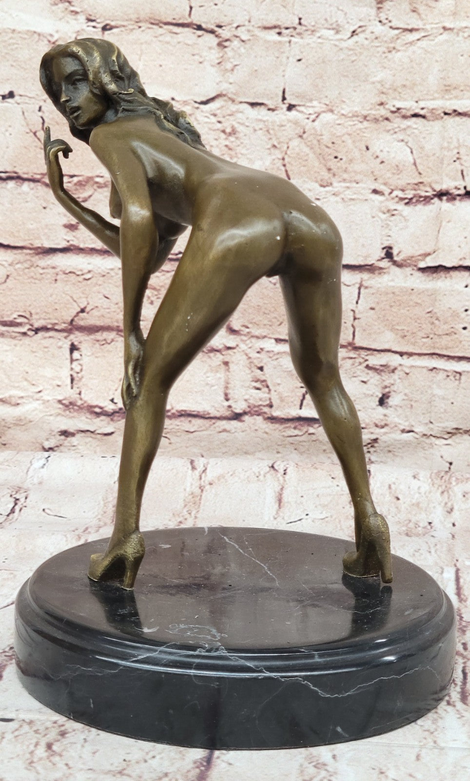 Signed High Quality Mavchi Art Deco Bronze Nude Girl Plinth Statue Sale Deal Art