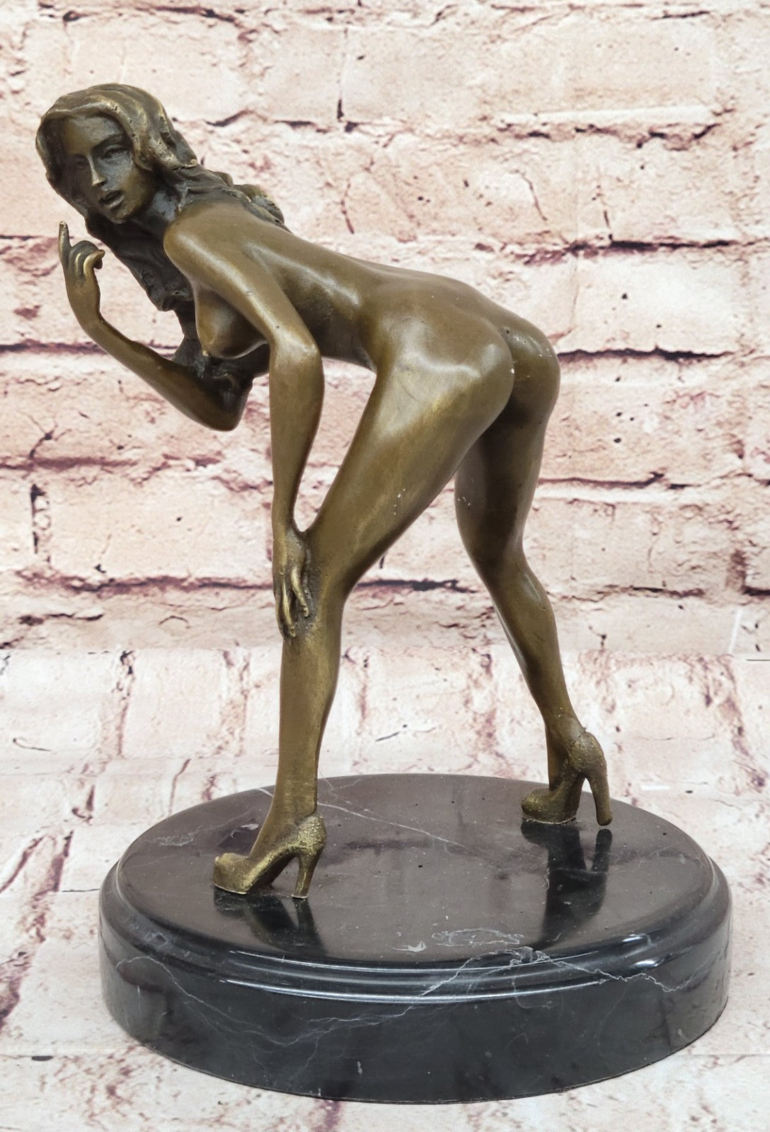 Signed High Quality Mavchi Art Deco Bronze Nude Girl Plinth Statue Sale Deal Art