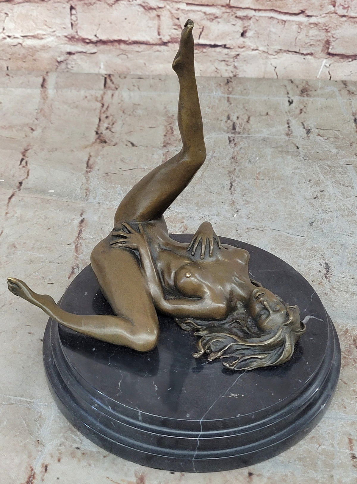 Handcrafted Collectible Erotic Nude Woman Bronze Artwork Figurine Figure Decor