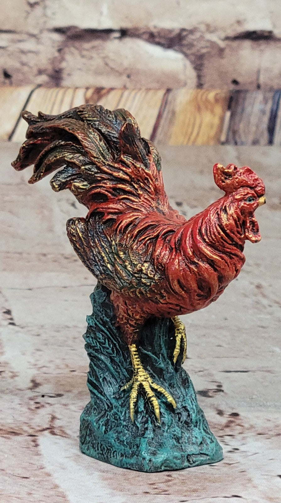 Art Deco Signed Bergman Rooster Farm/Home Decoration Bronze Sculpture Art