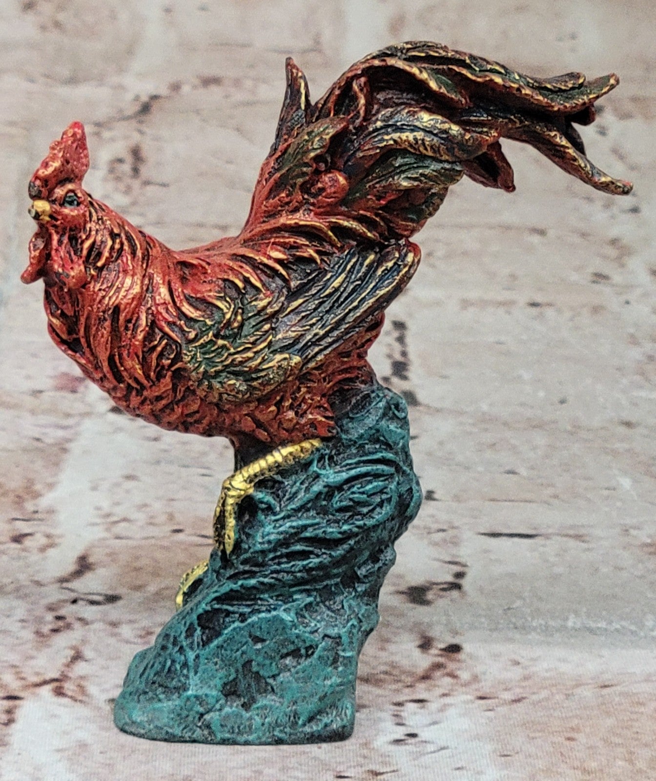 Art Deco Signed Bergman Rooster Farm/Home Decoration Bronze Sculpture Art