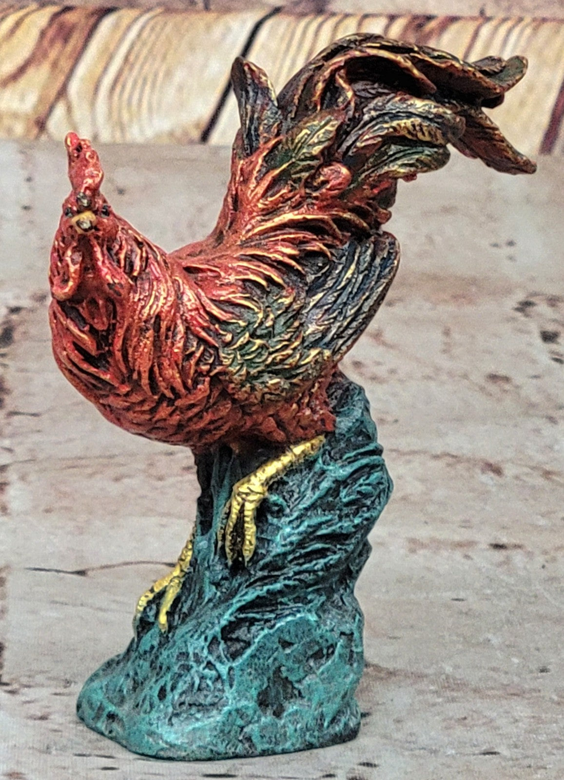Art Deco Signed Bergman Rooster Farm/Home Decoration Bronze Sculpture Art