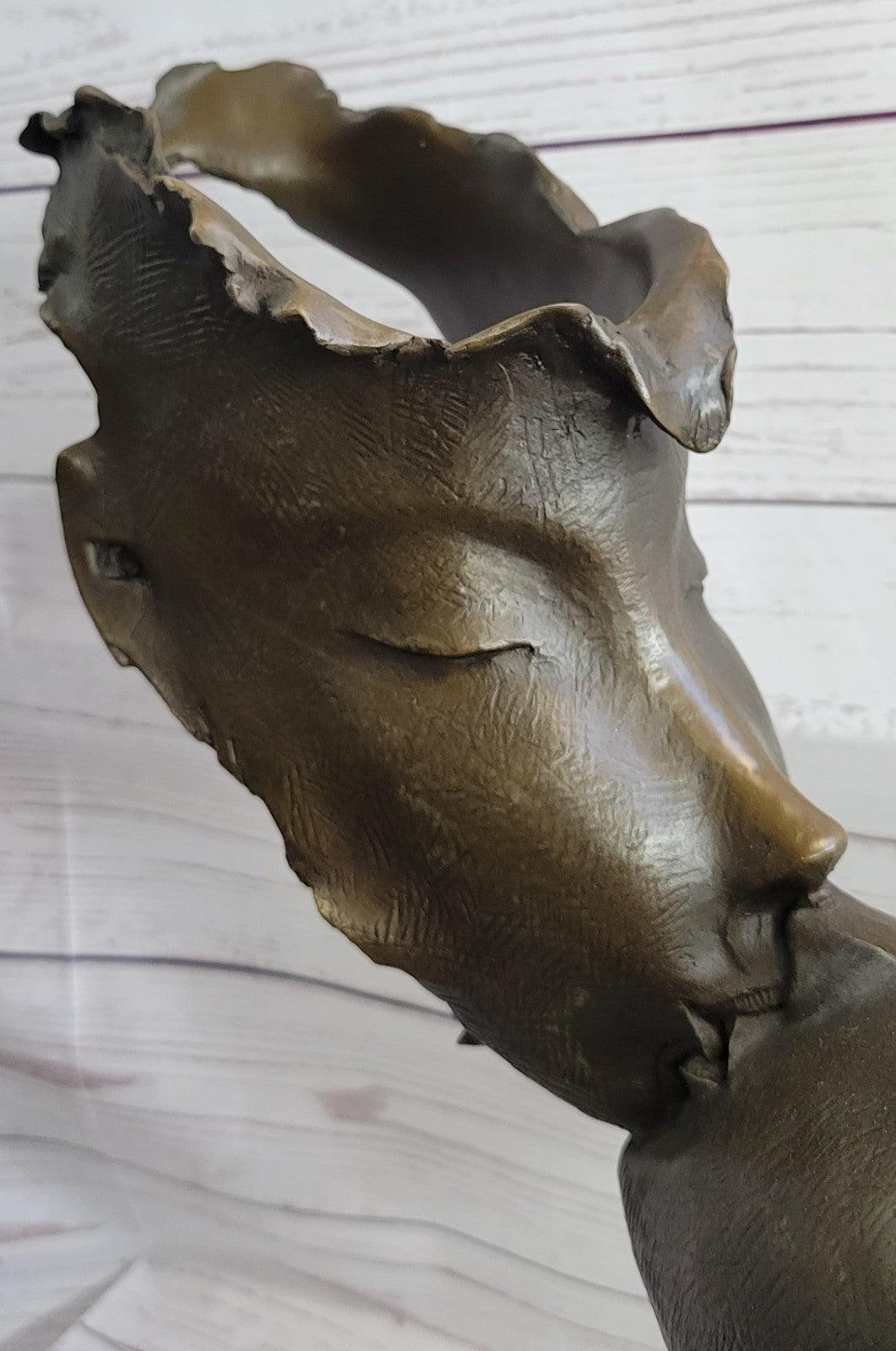 Huge Signed Dali First Kiss Bronze Two Mask Figurine Figure Statue Hot Cast Deal