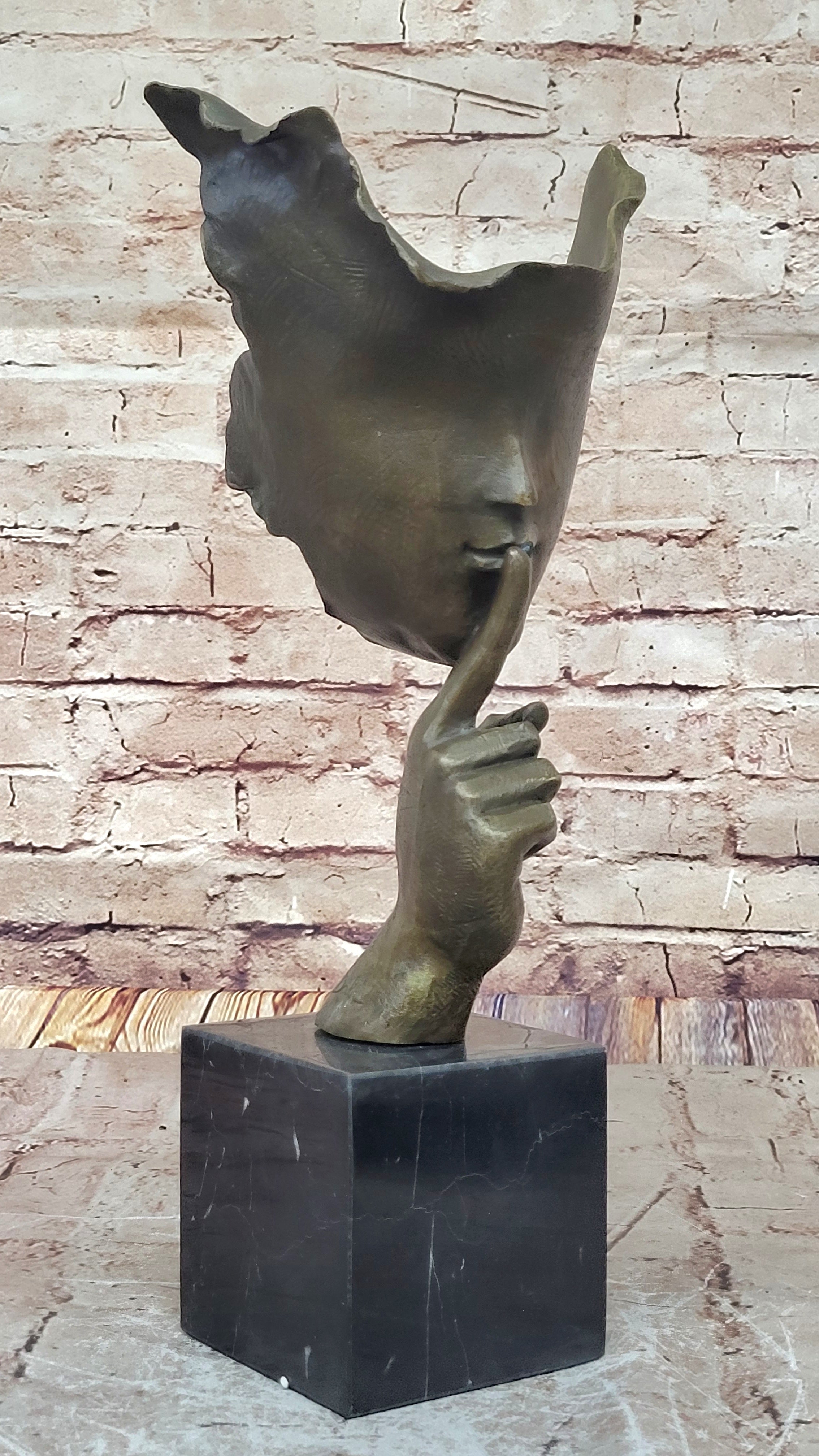 Hot Cast Dali Face Bronze Sculpture Marble Figurine Home Office Decoration Sale