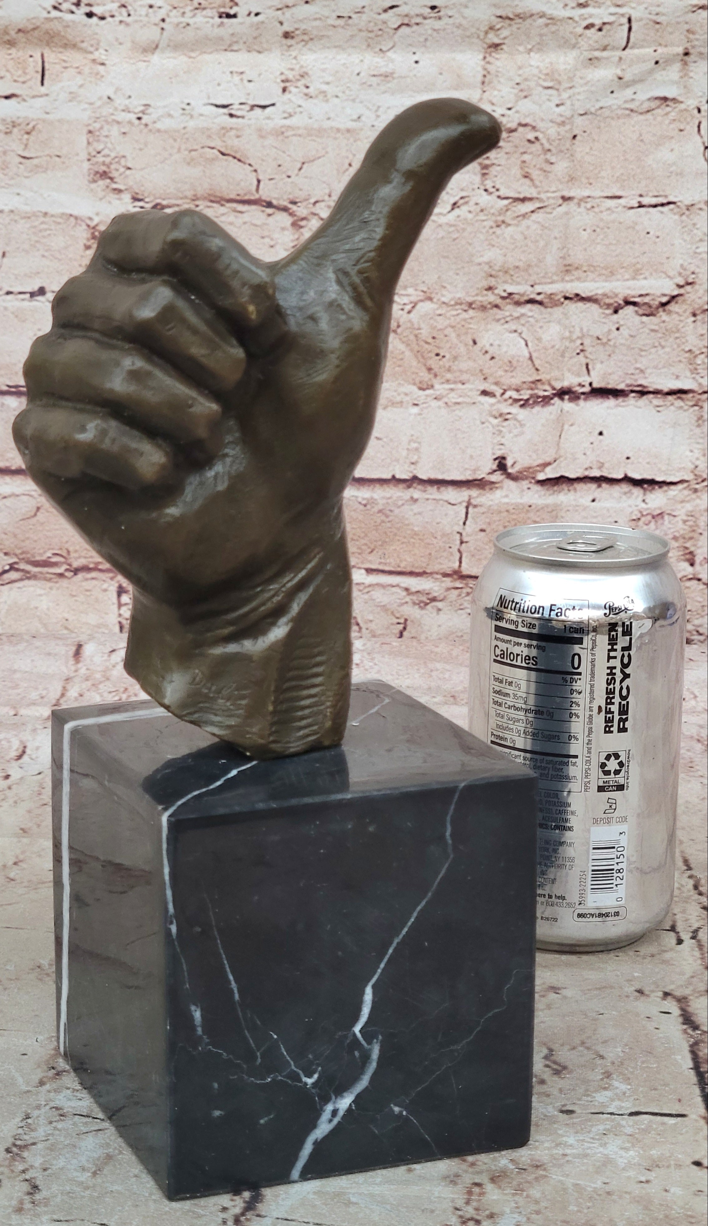 Thumbs Up Industrial Loft Decorative Brass Hand Sculpture Home Office Décor