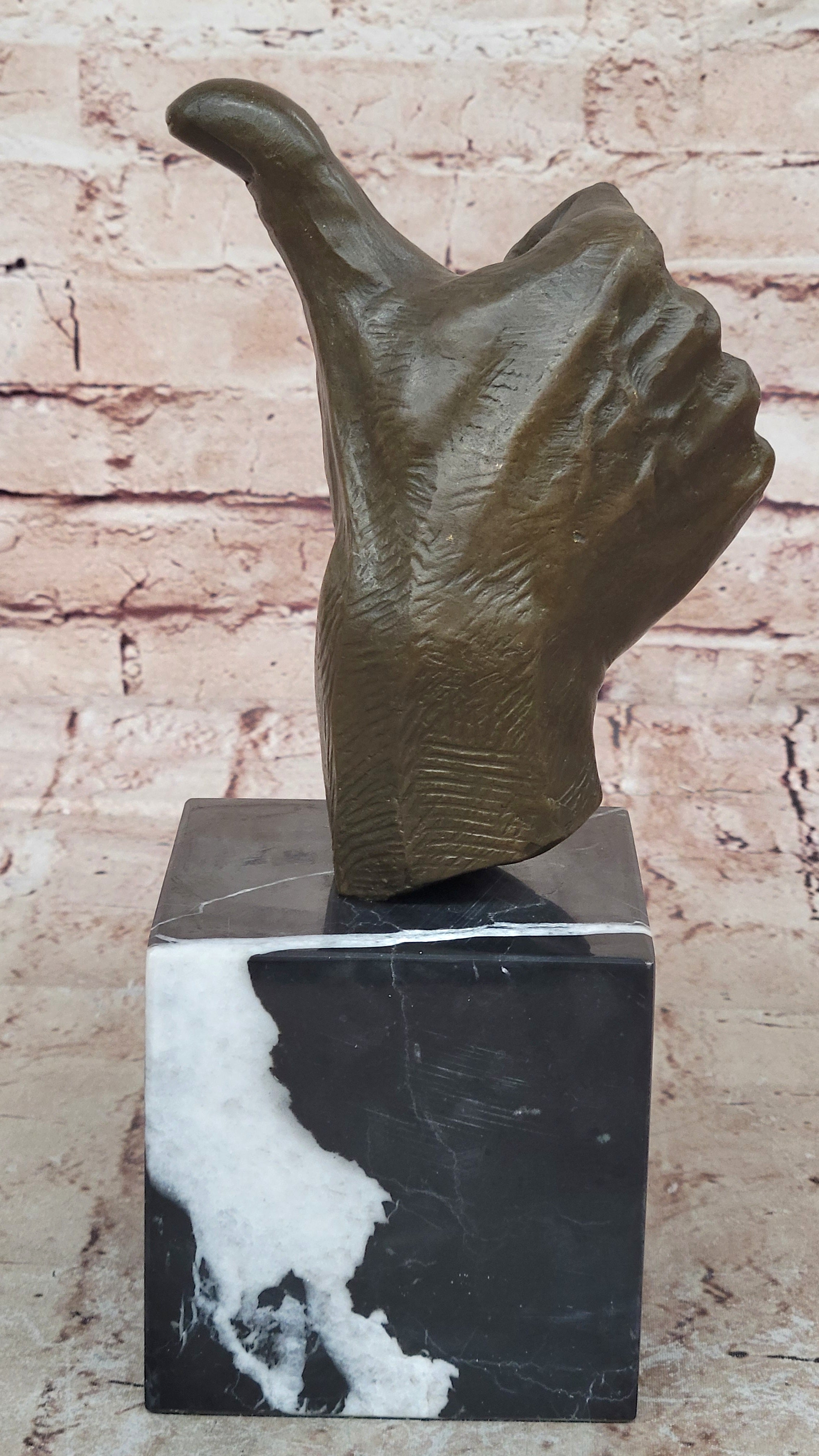 Thumbs Up Industrial Loft Decorative Brass Hand Sculpture Home Office Décor