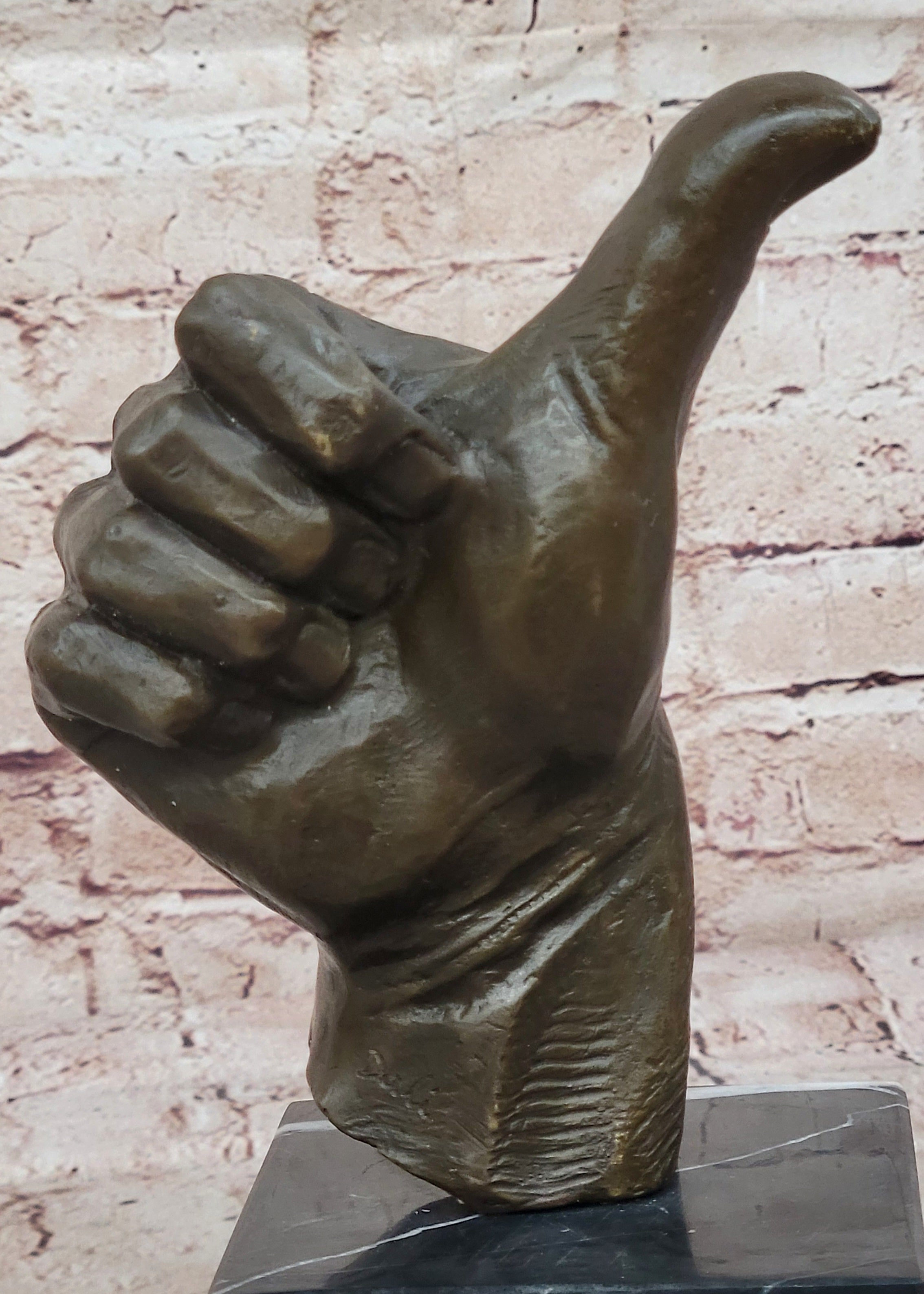 Thumbs Up Industrial Loft Decorative Brass Hand Sculpture Home Office Décor