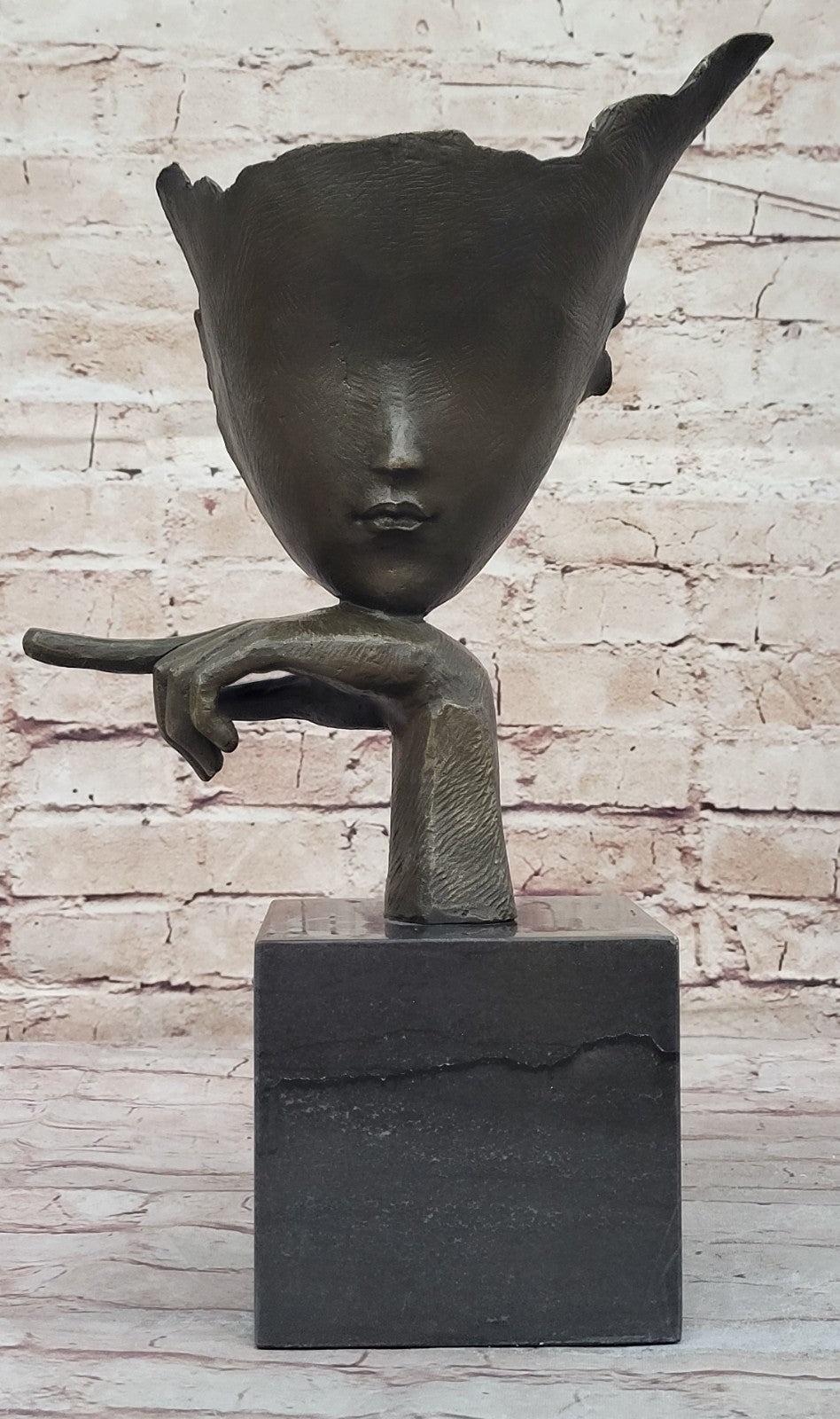 Handcrafted Bronze Blind Beauty by Mavchi Detailed Sculpture Home Decoration Sale