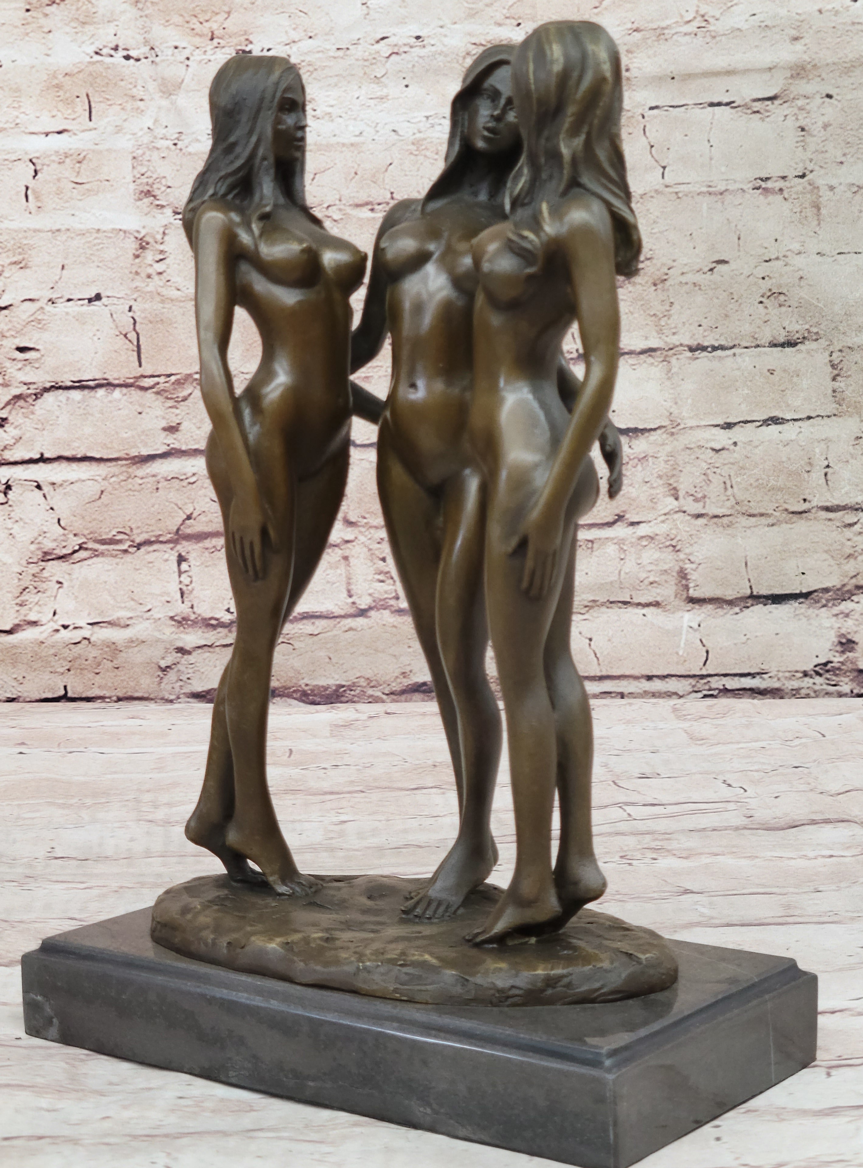 Three nude bronze Naked Girl statuettes statues Figurines by Mavchi  Figurine