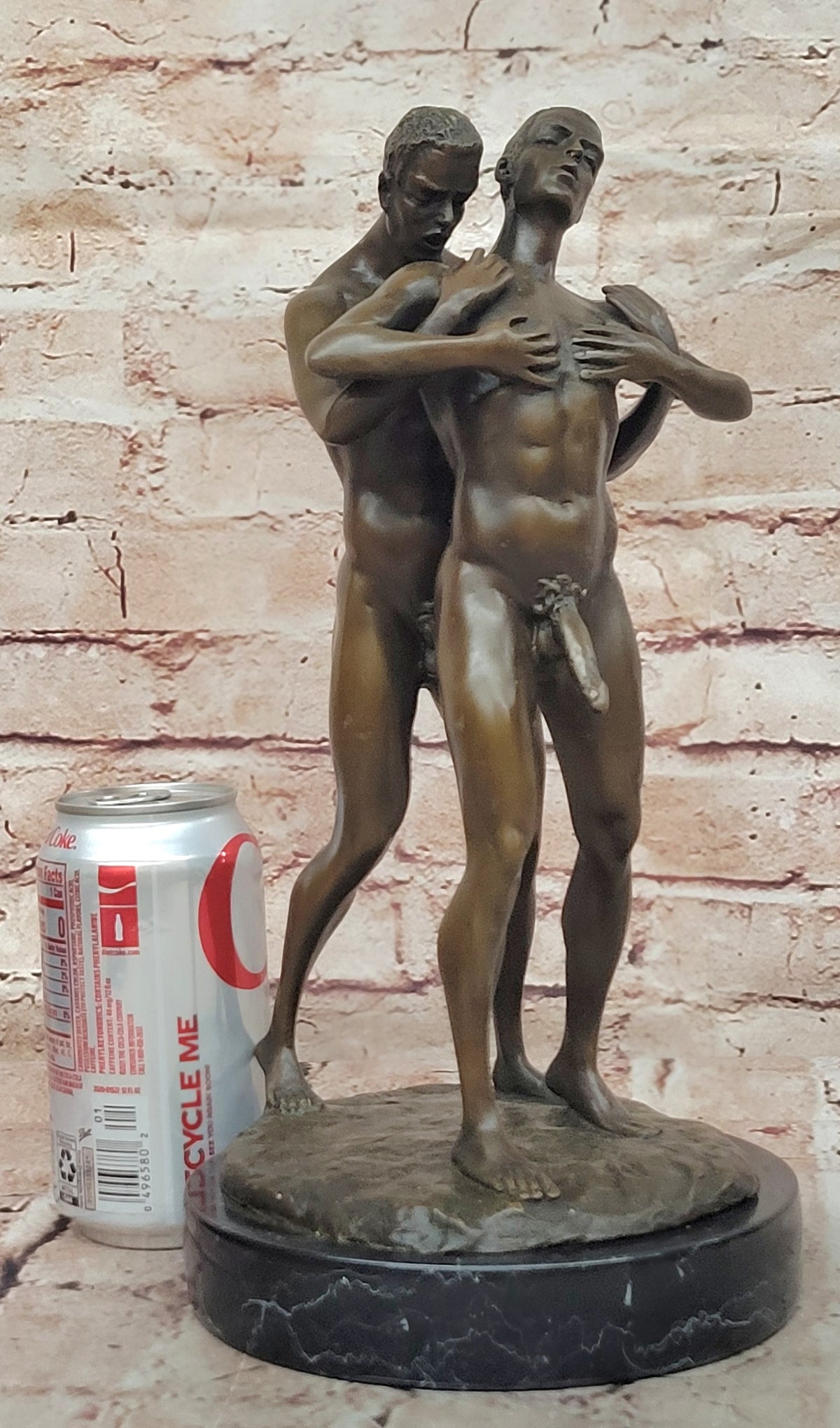 Bronze Sculpture Signed Original by Mavchi Called Loving Care Home Office Nude