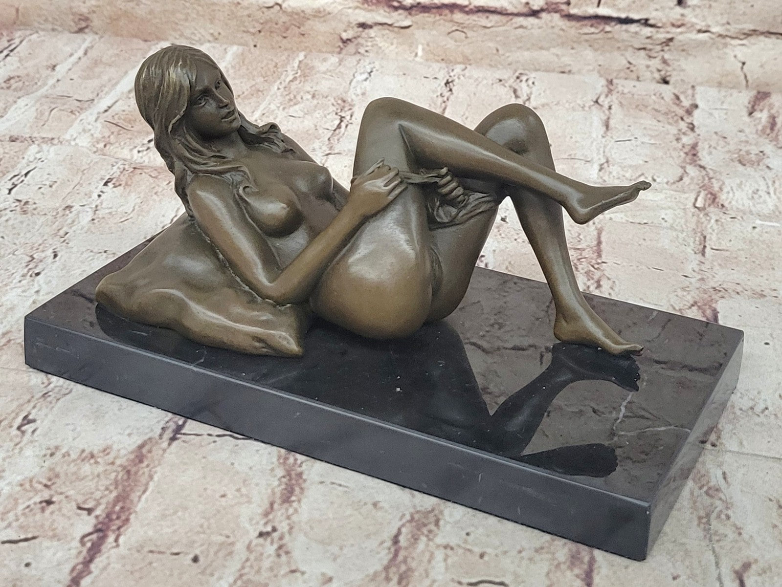 BRONZE NUDE WOMAN Girl Model Erotic sculpture CLOSEOUT ART statue Marble Figure