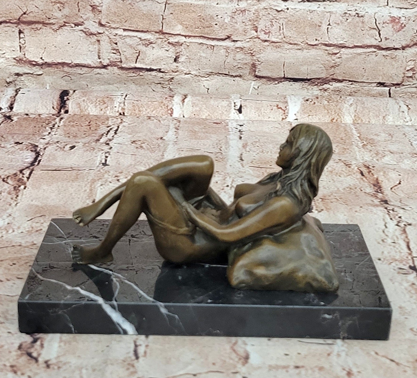 BRONZE NUDE WOMAN Girl Model Erotic sculpture CLOSEOUT ART statue Marble Figure