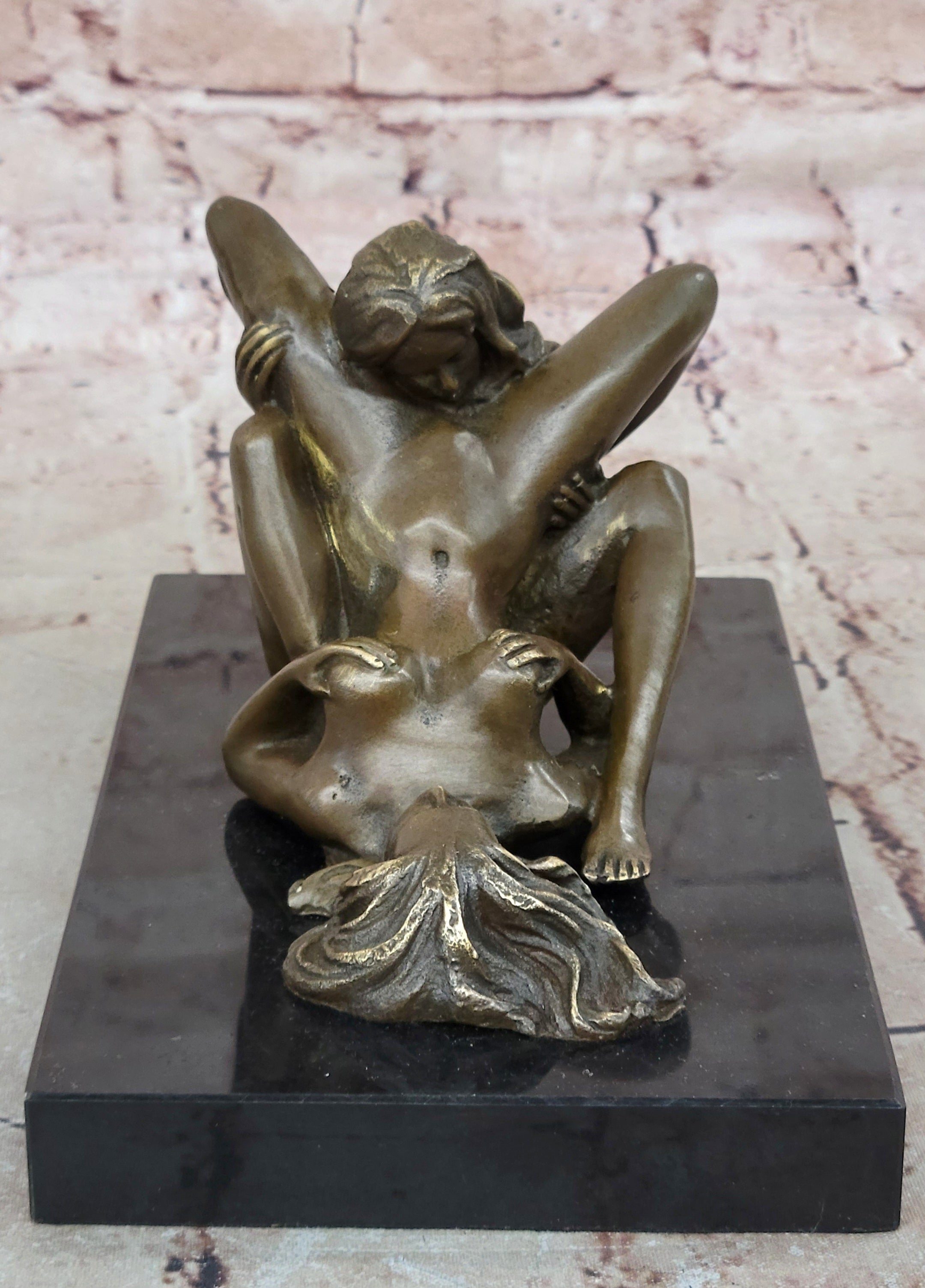Bronze Sculpture Art Deco Modern Nude Decor Woman Erotic Metal Hand Made Artwork