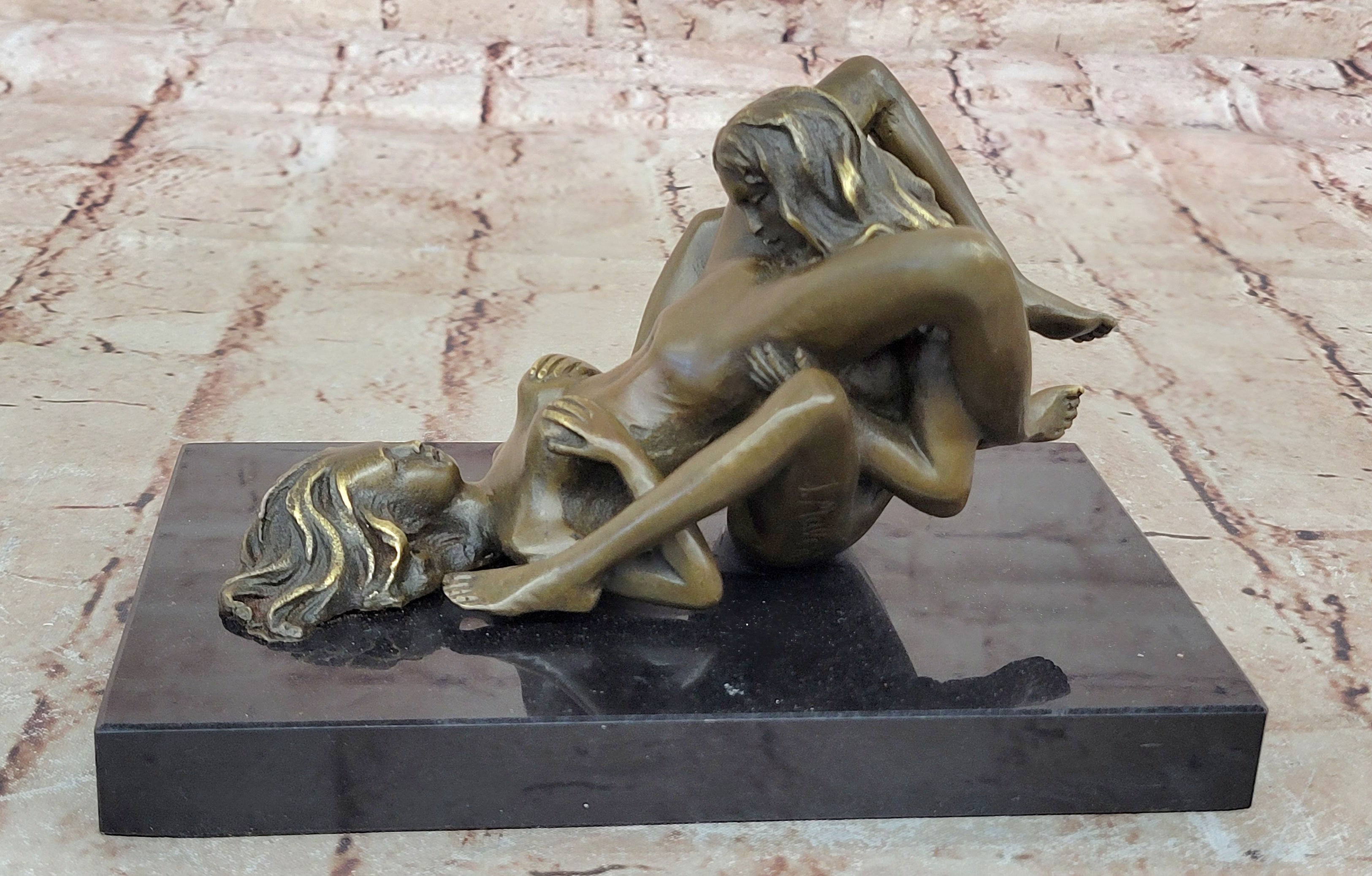 Bronze Sculpture Art Deco Modern Nude Decor Woman Erotic Metal Hand Made Artwork