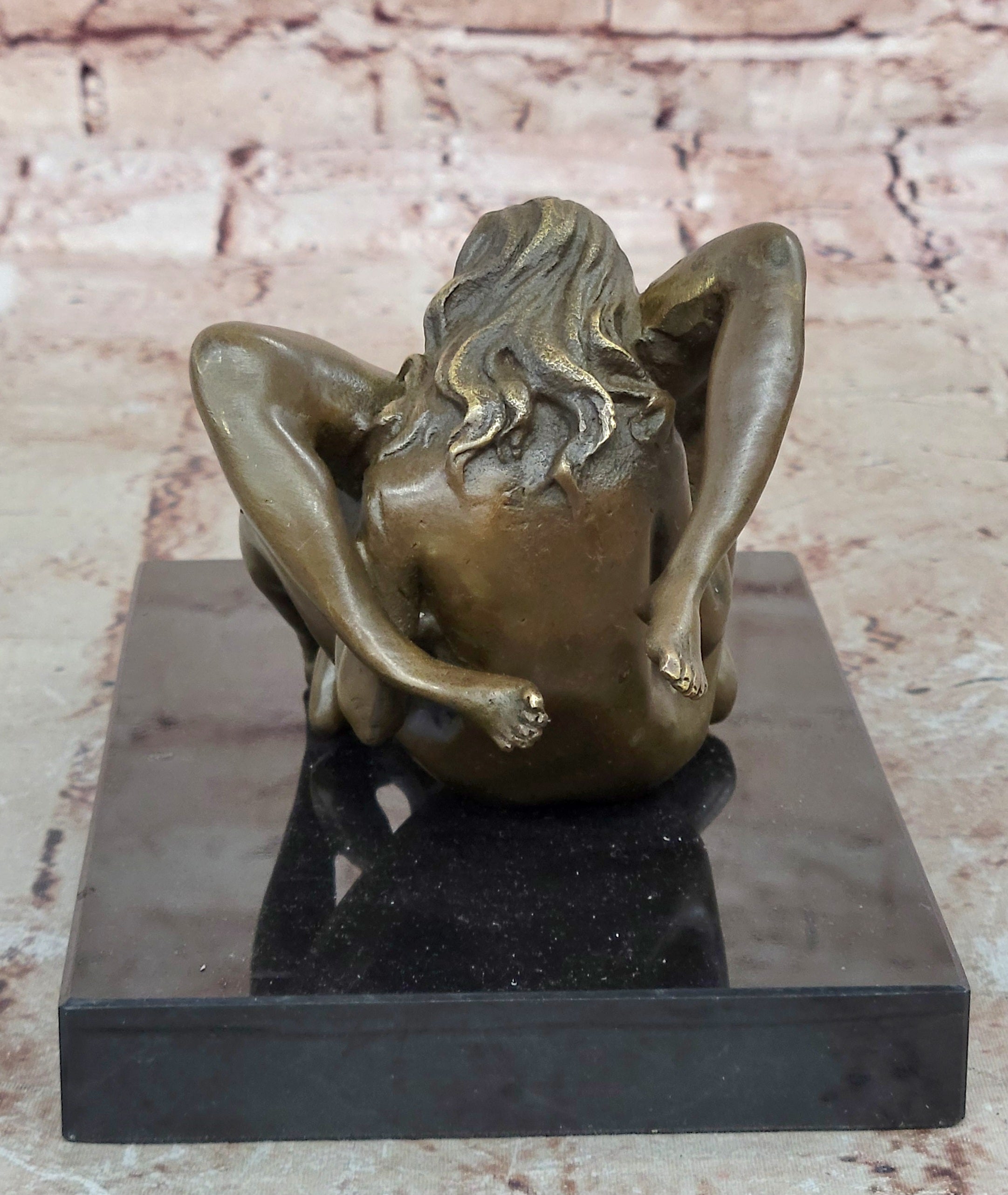 Bronze Sculpture Art Deco Modern Nude Decor Woman Erotic Metal Hand Made Artwork