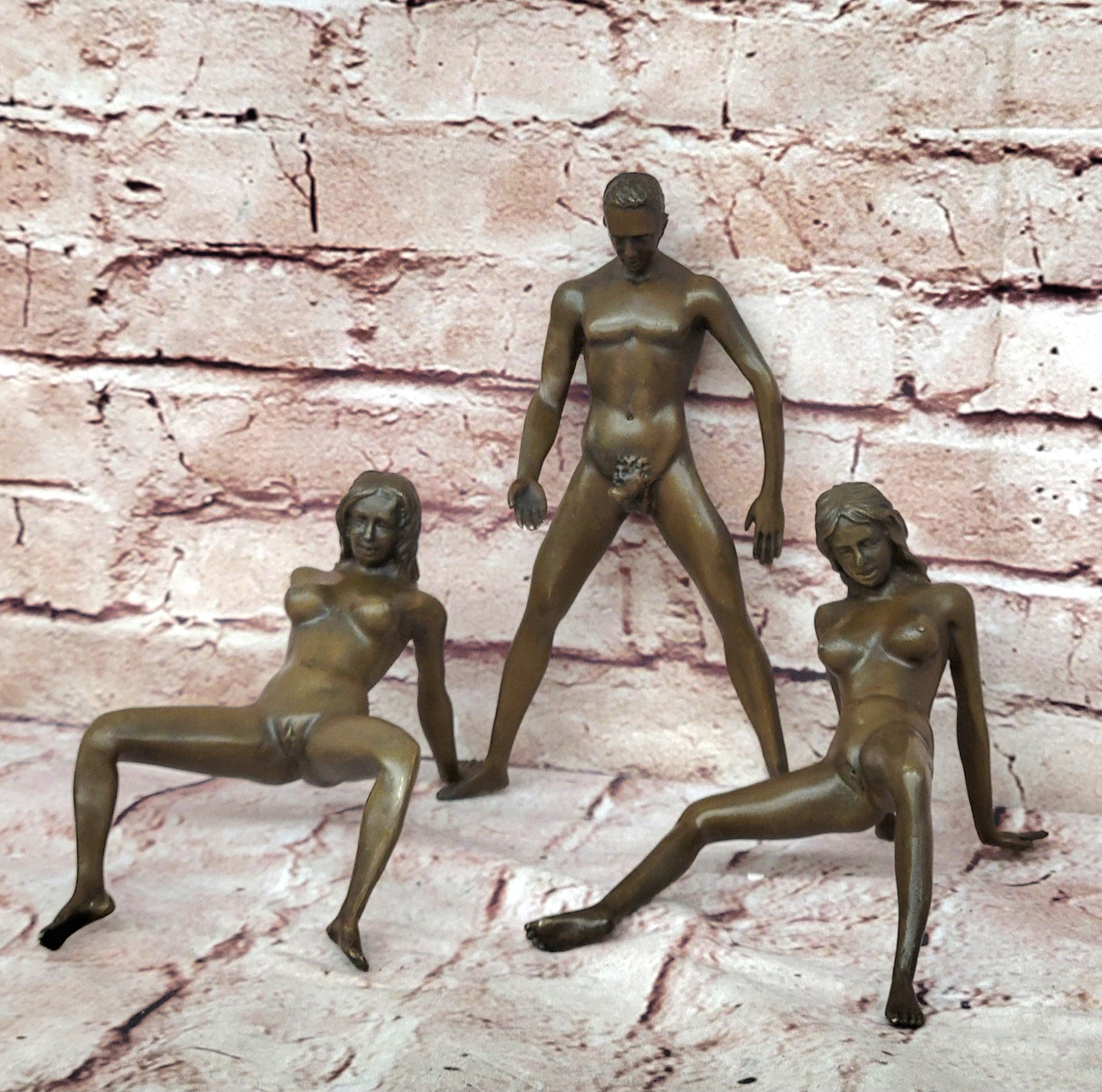 Hand Made Original Sexy Artwork 100% Real Bronze Sculpture Statue Figurine Figure