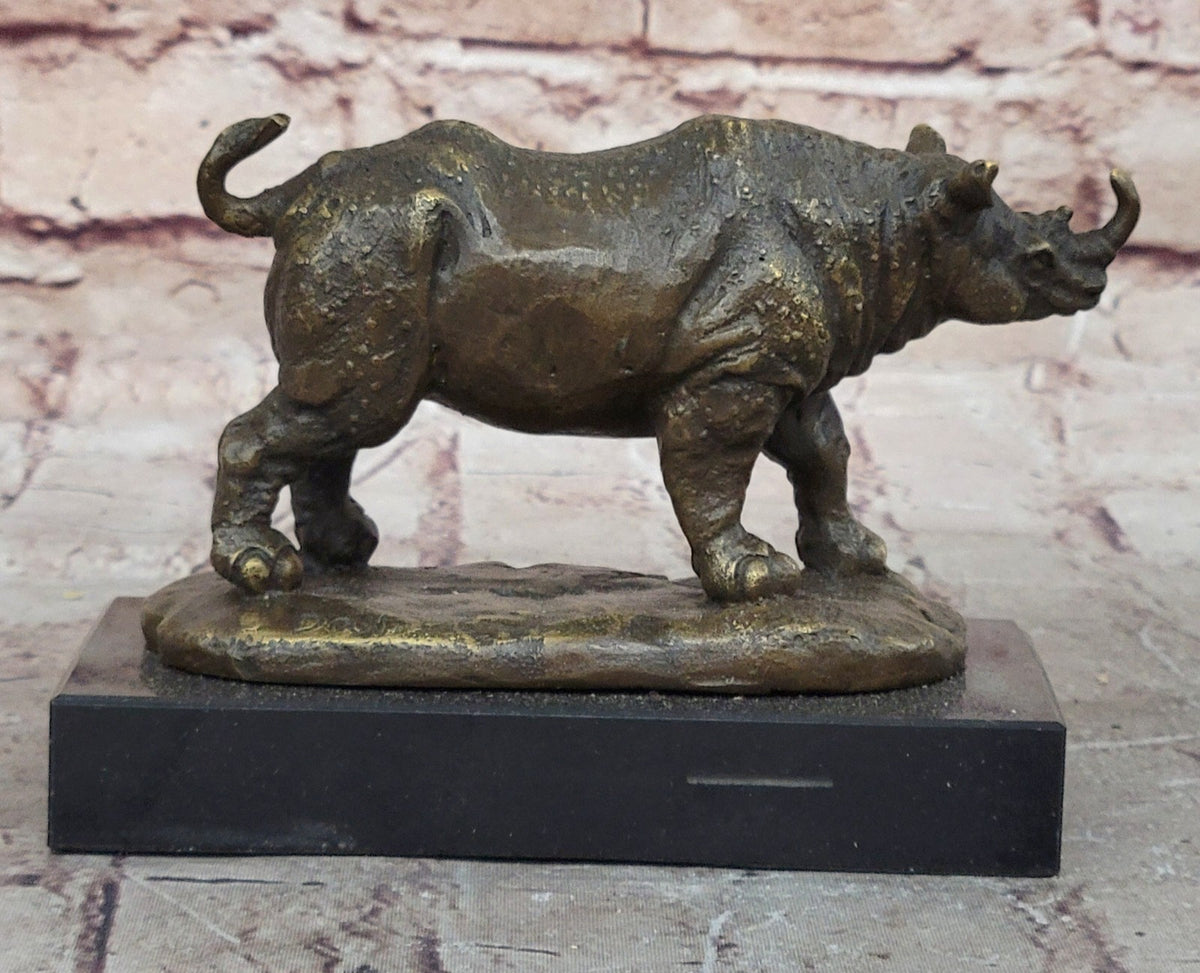 Salvador Dali Signed Rhino Bronze Statue Wildlife Sculpture Hot Cast Art Decor