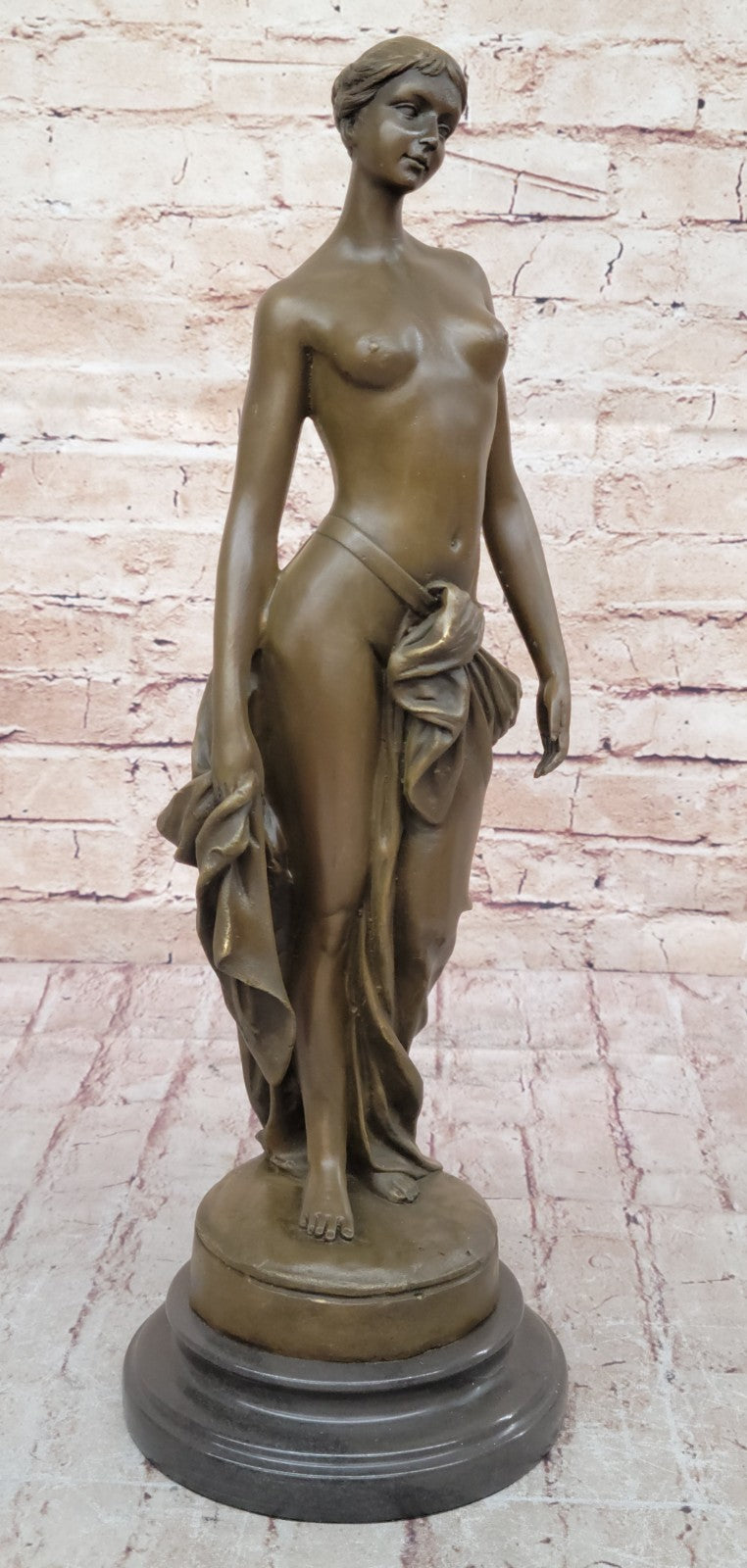 Hot Quality Nude Girl bronze Sculpture Handcrafted Statue Museum Gilt Deco Art