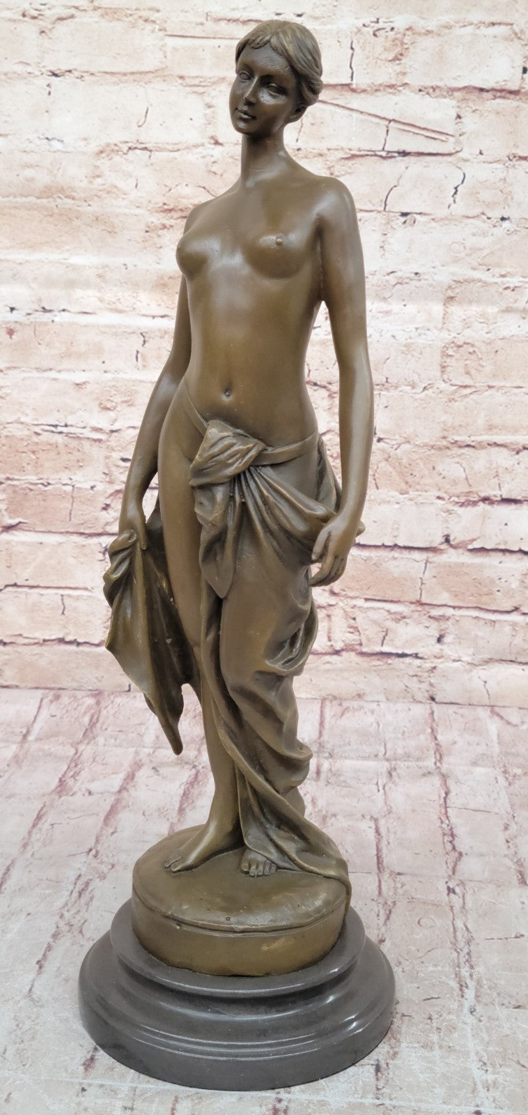 Hot Quality Nude Girl bronze Sculpture Handcrafted Statue Museum Gilt Deco Art