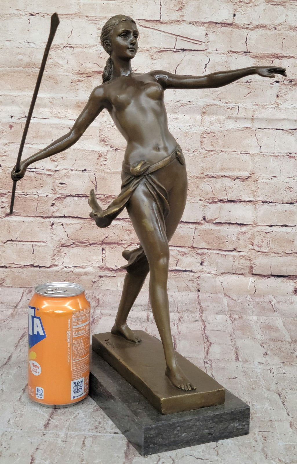 European Bronze Finery DIANA THE HUNTRESS Nude Hand Made Artwork Museum Quality