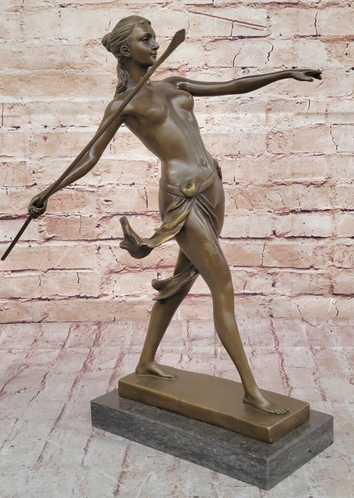 European Bronze Finery DIANA THE HUNTRESS Nude Hand Made Artwork Museum Quality