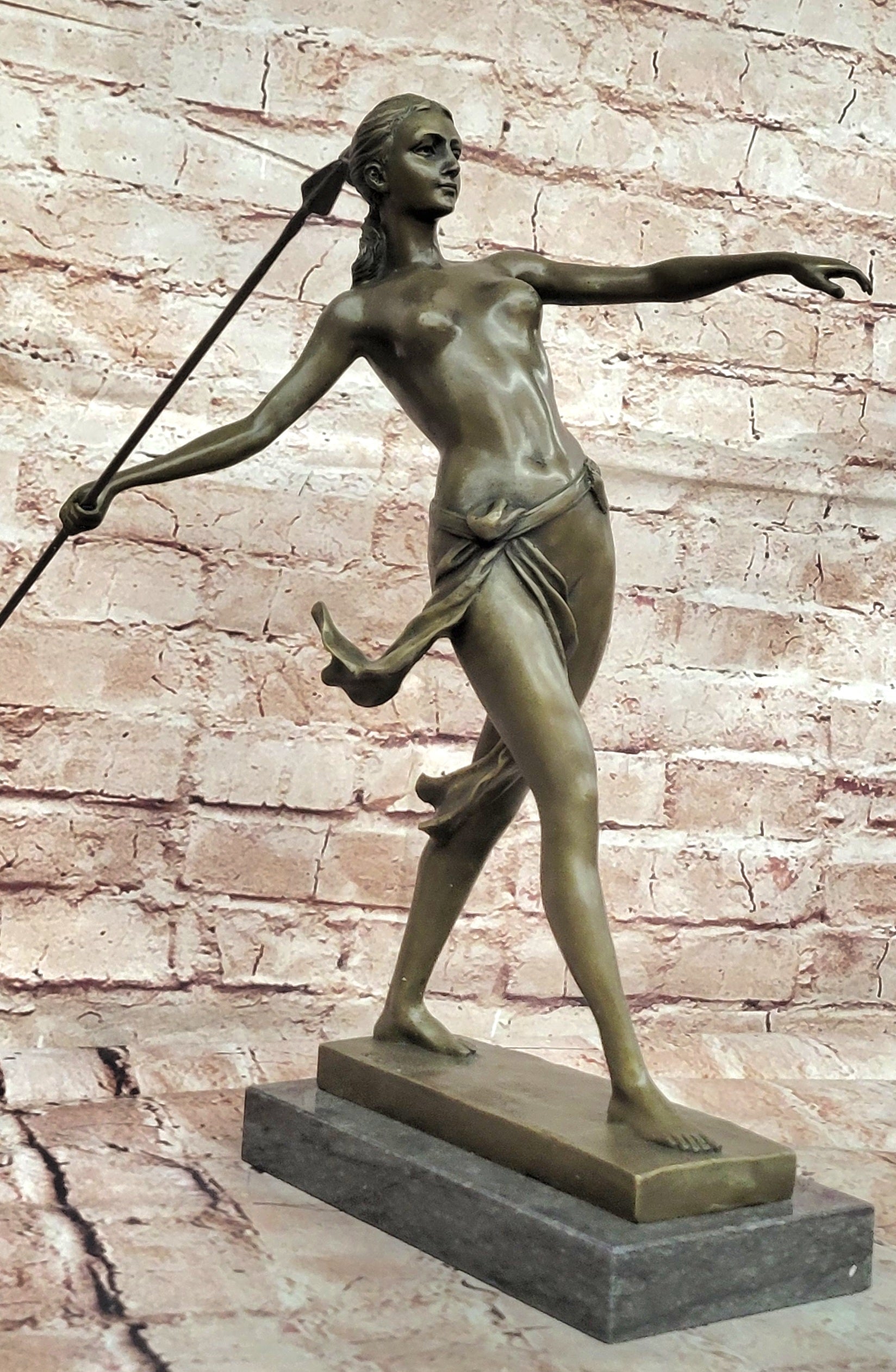 European Bronze Finery DIANA THE HUNTRESS Nude Hand Made Artwork Museum Quality