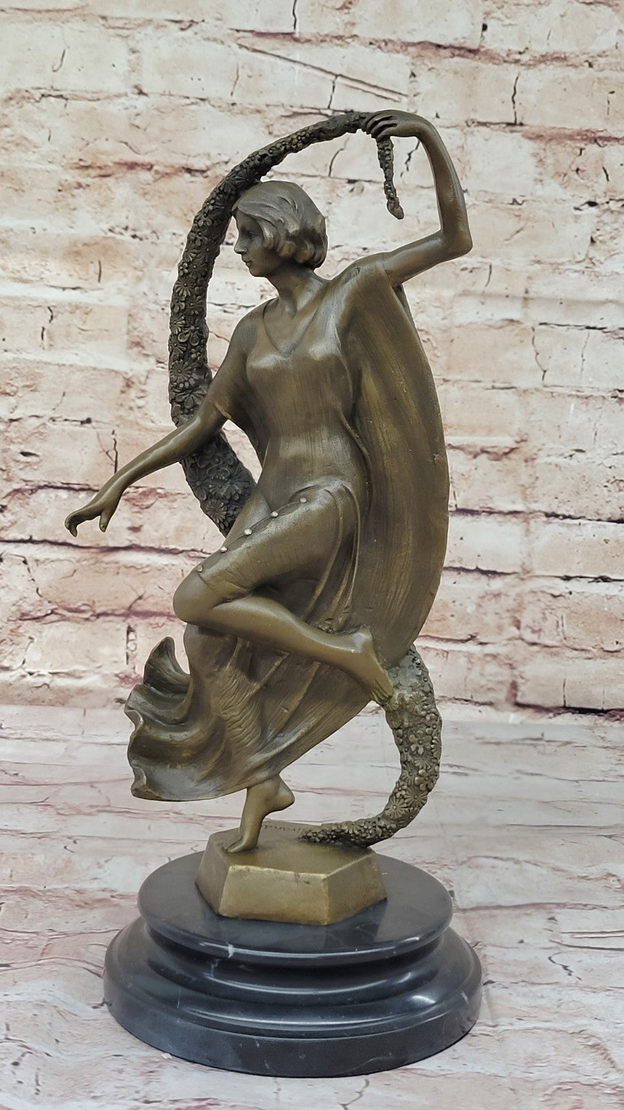 Thyrsus Dancer by Guirande: Art Deco Bronze Sculpture Detailed Classic Artwork Sale